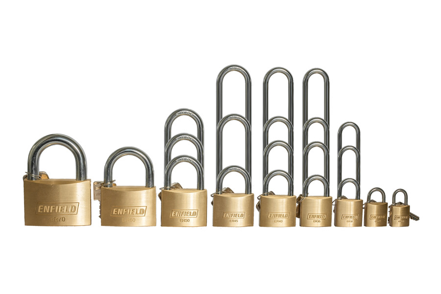 Displaying an entire padlock range, with shackle options