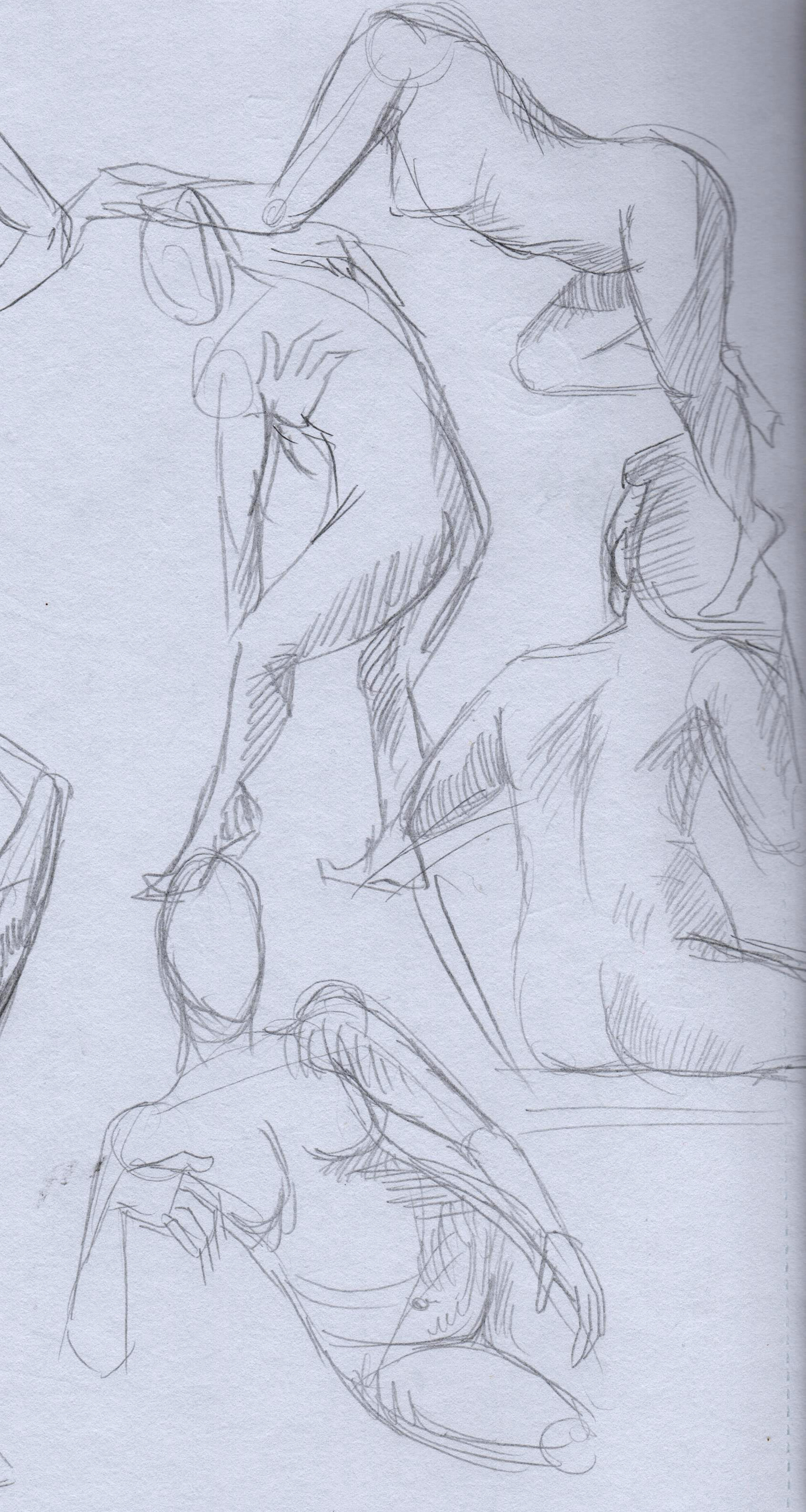 Pencil figure studies. I like the proportions on these.