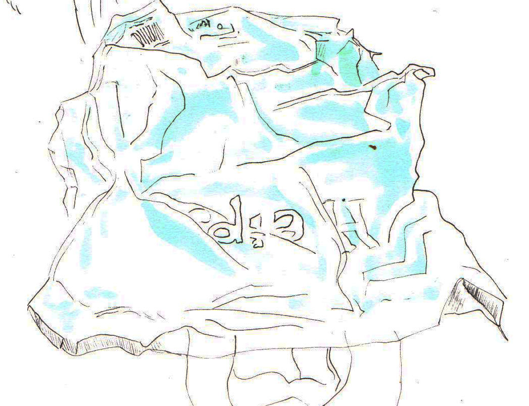 Do you ever feel... Like a plastic bag? A small study I did while living in London, ballpoints and highlighter. 
