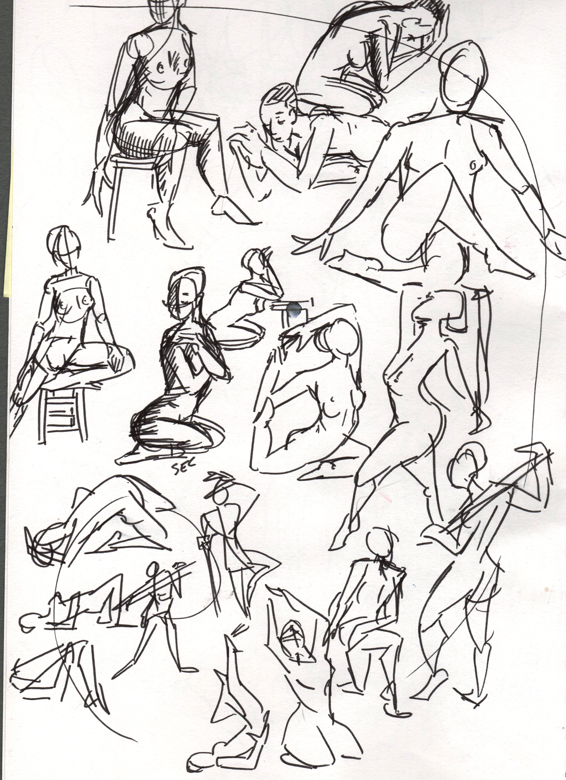 A bunch of quick fire studies I did using the online Youtube resource, Croquis cafe. Mostly done in 30 secs-2 min.