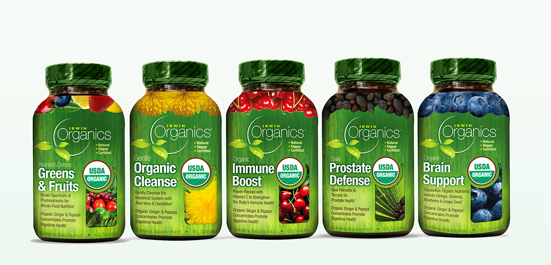 Irwin Organics Shrink Sleeve Bottles
