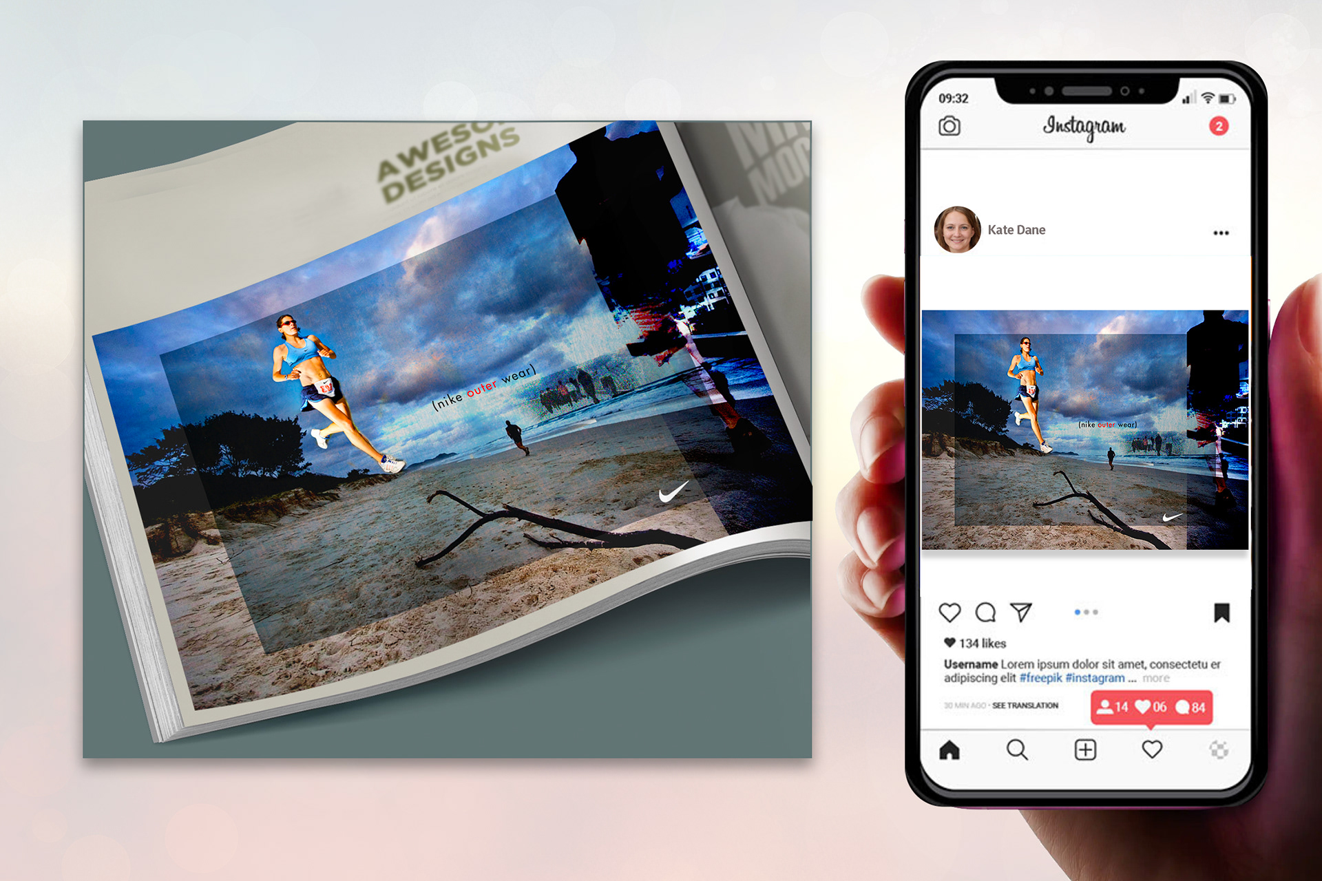 Nike Brand Book, Print and Social