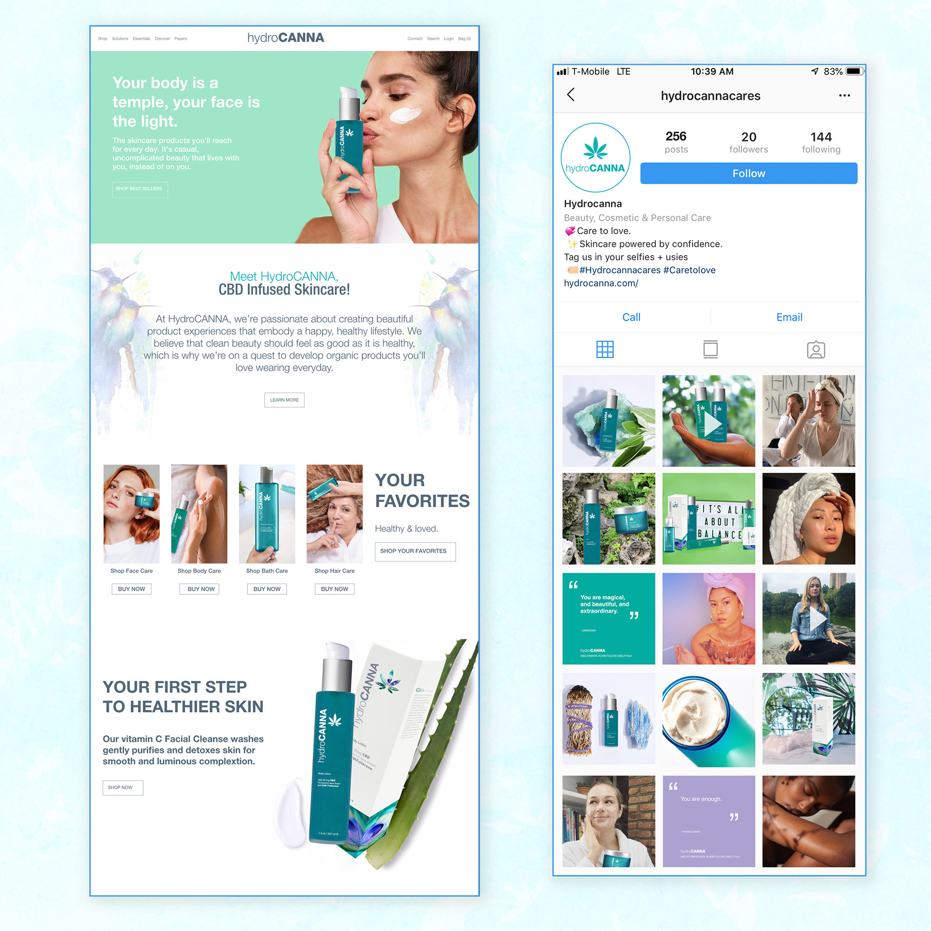 hydroCANNA Website & Social