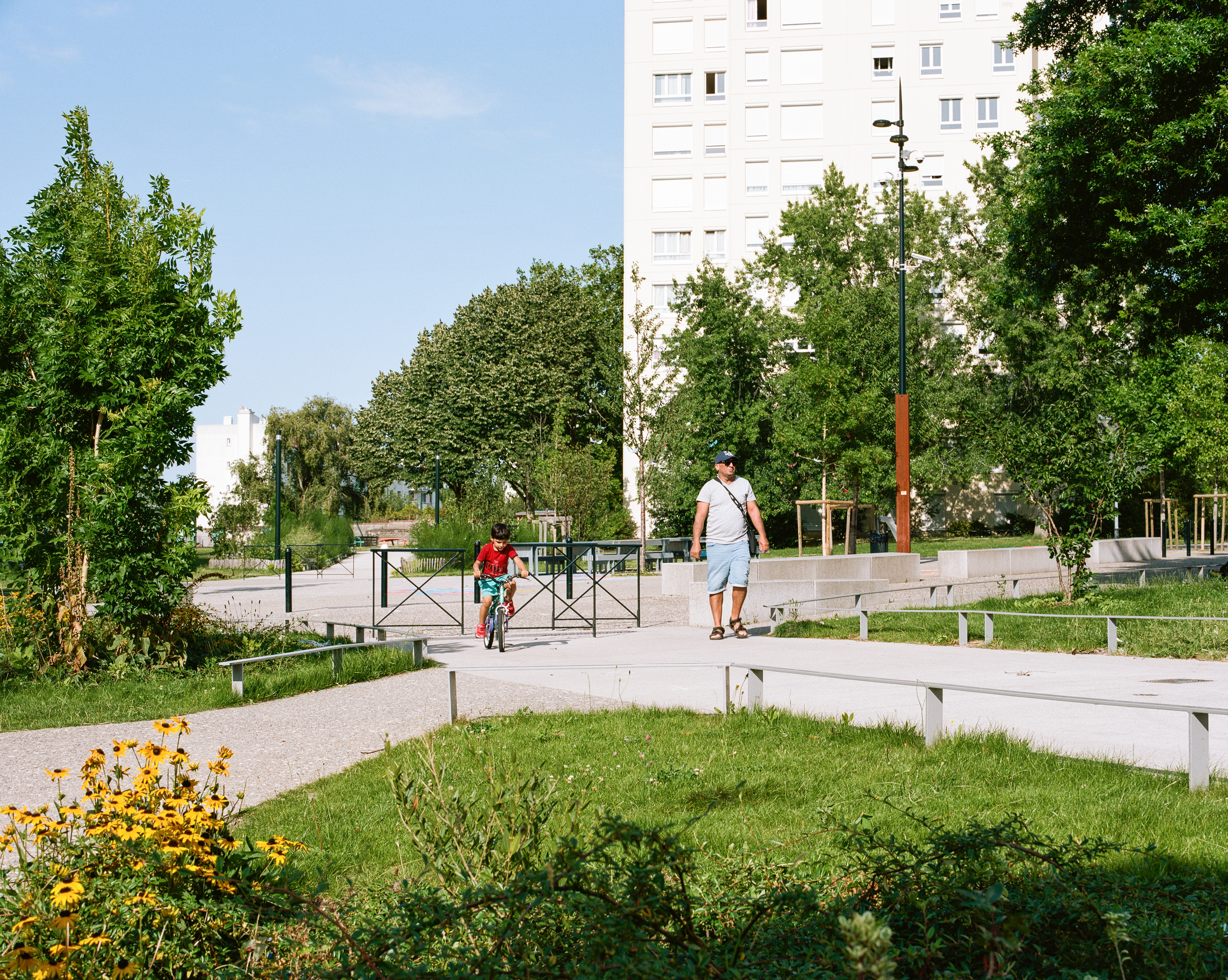Moss paysage paysagiste concepteur urbaniste urbain projet architecture graphisme design espace designer designeur scénographie urbanism lansdscape architecture Pays de la Loire Loire Atlantique Nantes Clos Toreau jeux d’eau coeur d ilot îlot voirie aménagement concertation lieu de vie végétation chaleur quartier accès partage piéton cheminement graphisme