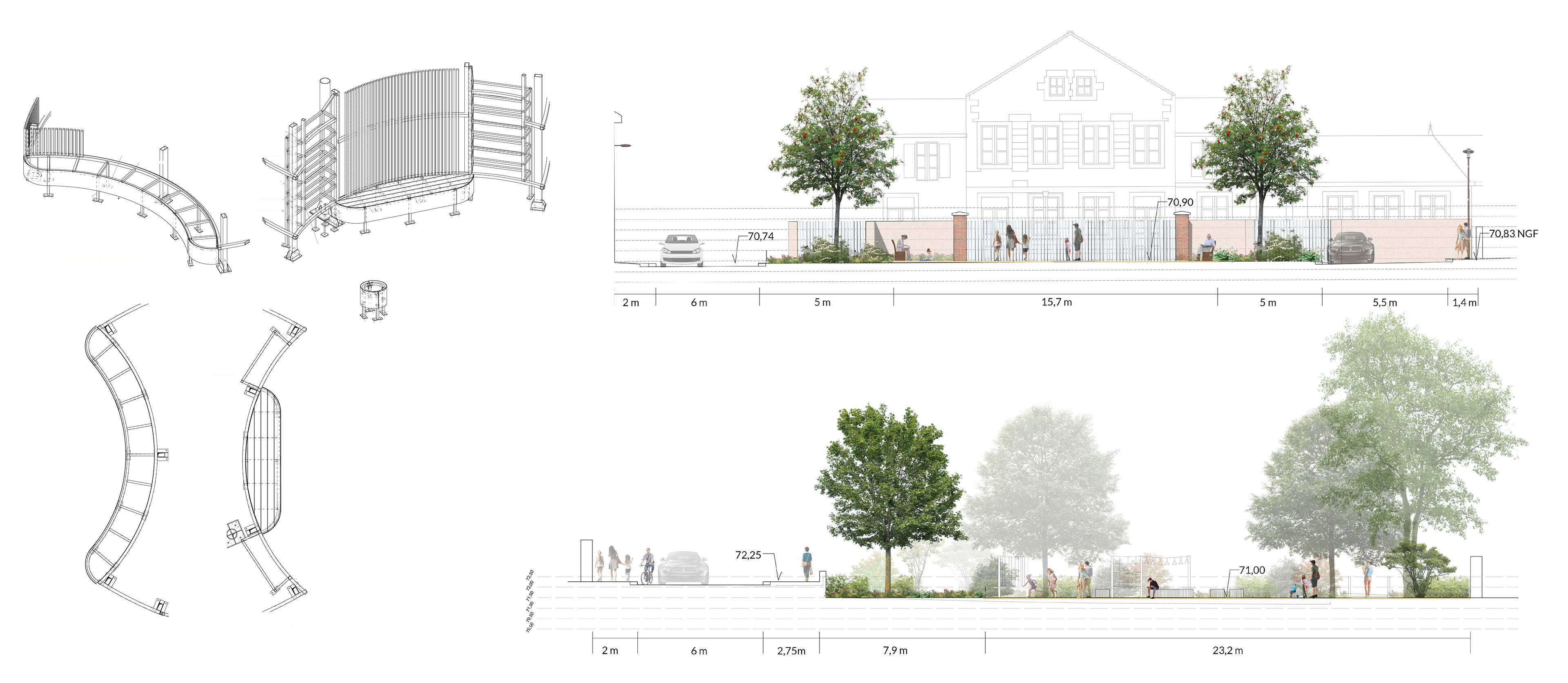 Moss paysage paysagiste concepteur urbaniste urbain projet architecture graphisme design espace designer designeur scénographie urbanism lansdscape architecture Vienne Lencloitre Lencloître historique compagnon calepinage pierre matériaux voirie pont métal végétation