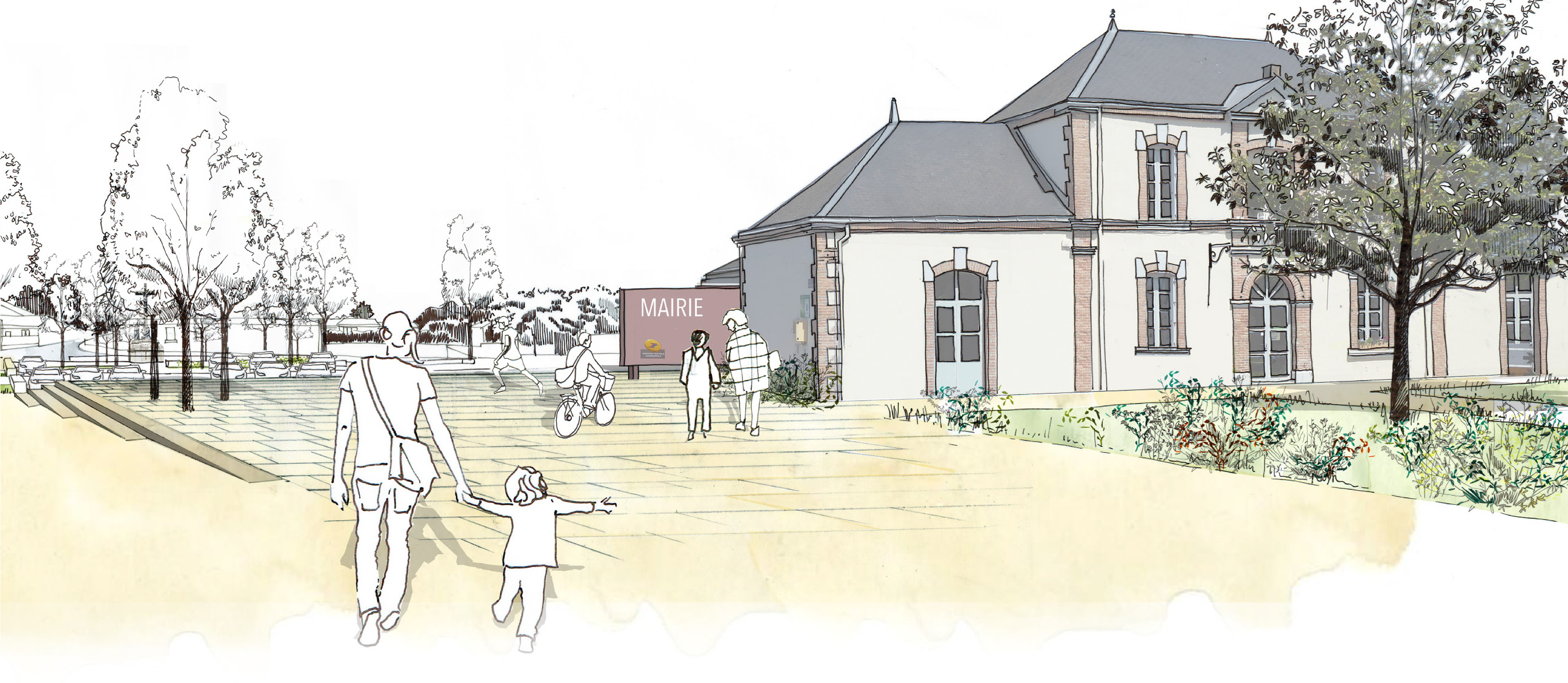 Moss paysage paysagiste concepteur urbaniste urbain projet architecture graphisme design espace designer designeur scénographie urbanism lansdscape architecture Vendée La Garnache lagarnache transition étude bourg voirie partage automobile piéton jeux végétation rythme espace public repos mobilier banc