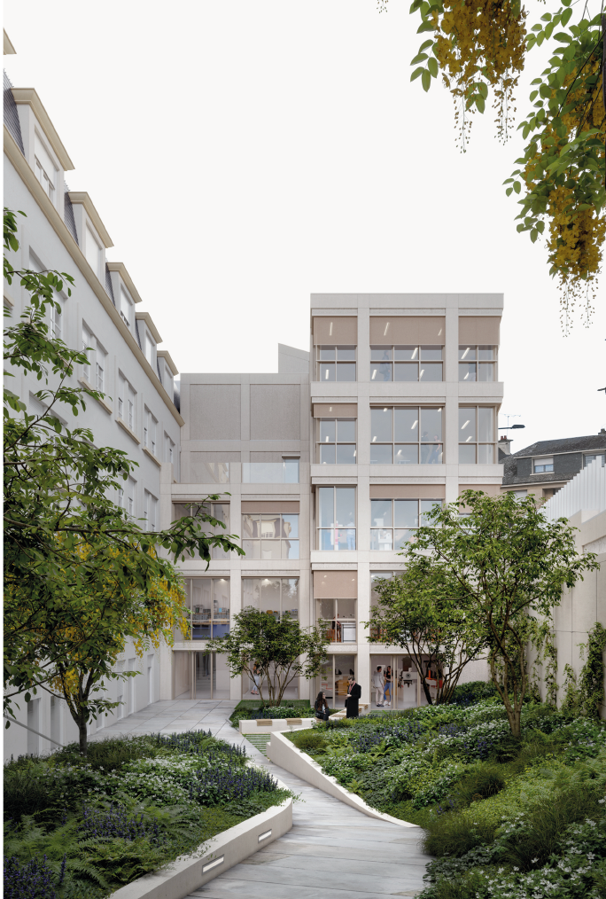 Moss paysage paysagiste concepteur urbaniste urbain projet architecture graphisme design espace designer designeur scénographie urbanism lansdscape architecture scolaire lycée rénovation Bretagne Ploërmel Ploermel plante cheminement