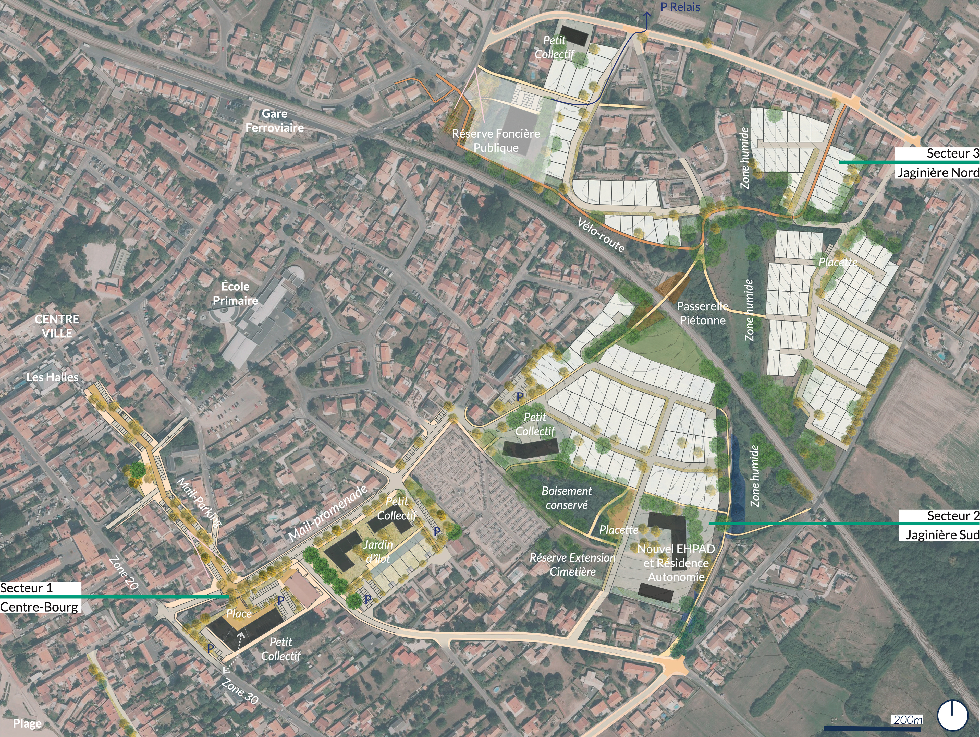 Moss paysage paysagiste concepteur urbaniste urbain projet architecture graphisme design espace designer designeur scénographie urbanism lansdscape architecture pays de la loire bernerie-en-retz bernerie en retz étude programmation multimodale densification coupe usages