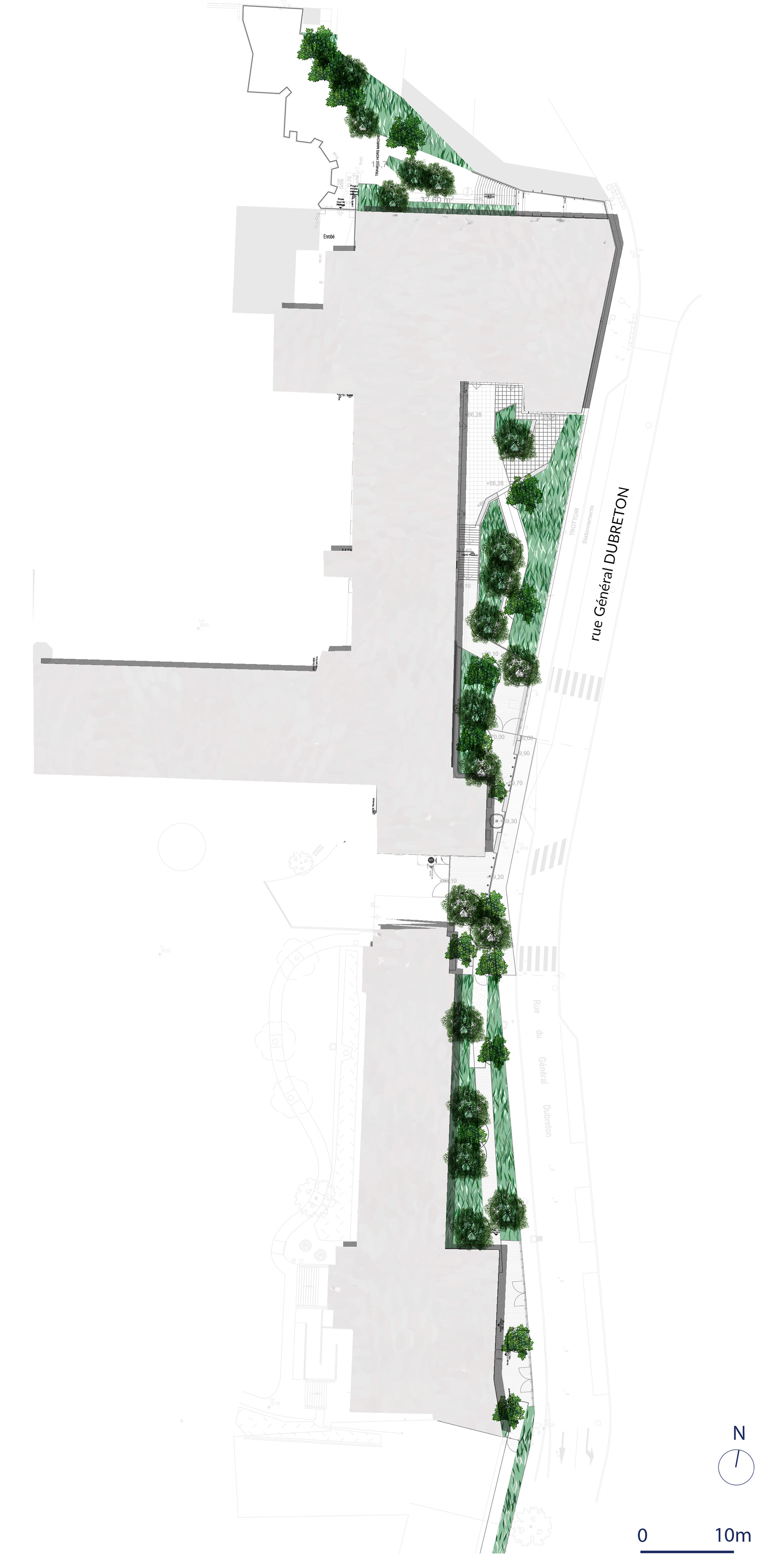 Moss paysage paysagiste concepteur urbaniste urbain projet architecture graphisme design espace designer designeur scénographie urbanism lansdscape architecture scolaire lycée rénovation Bretagne Ploërmel Ploermel plante cheminement