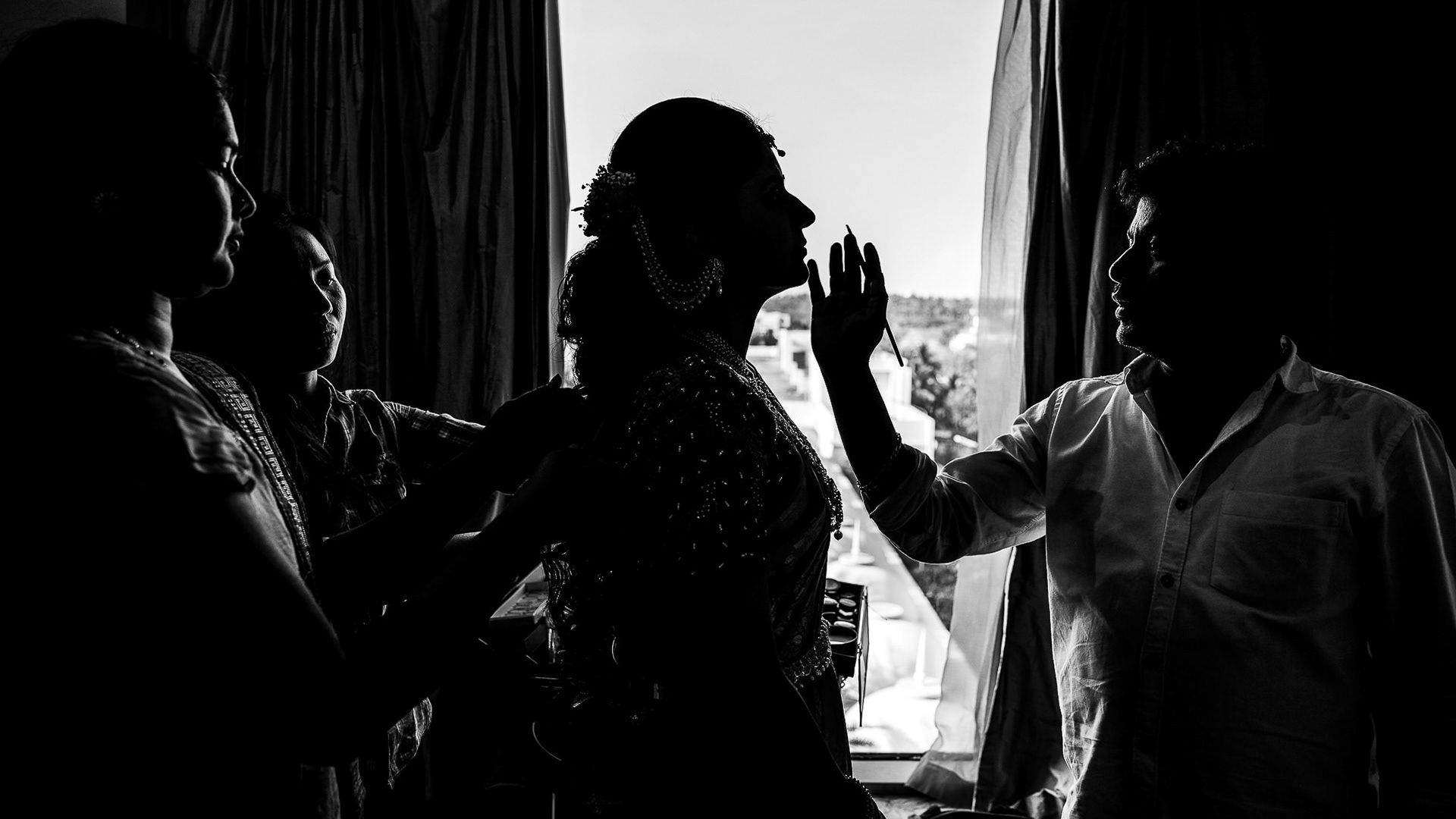 Bride getting ready