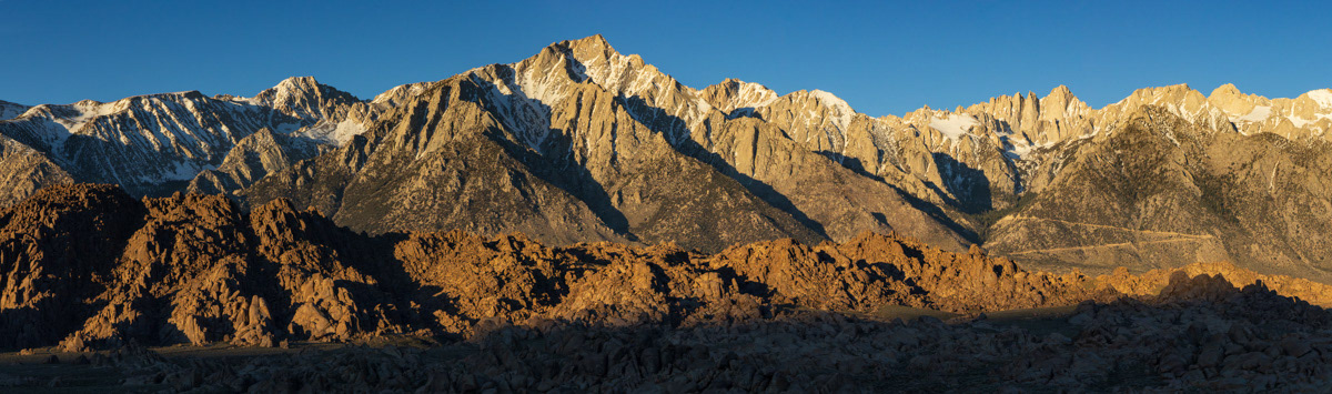 Lone Pine Mountain and Mt. Whitney at Sunrise