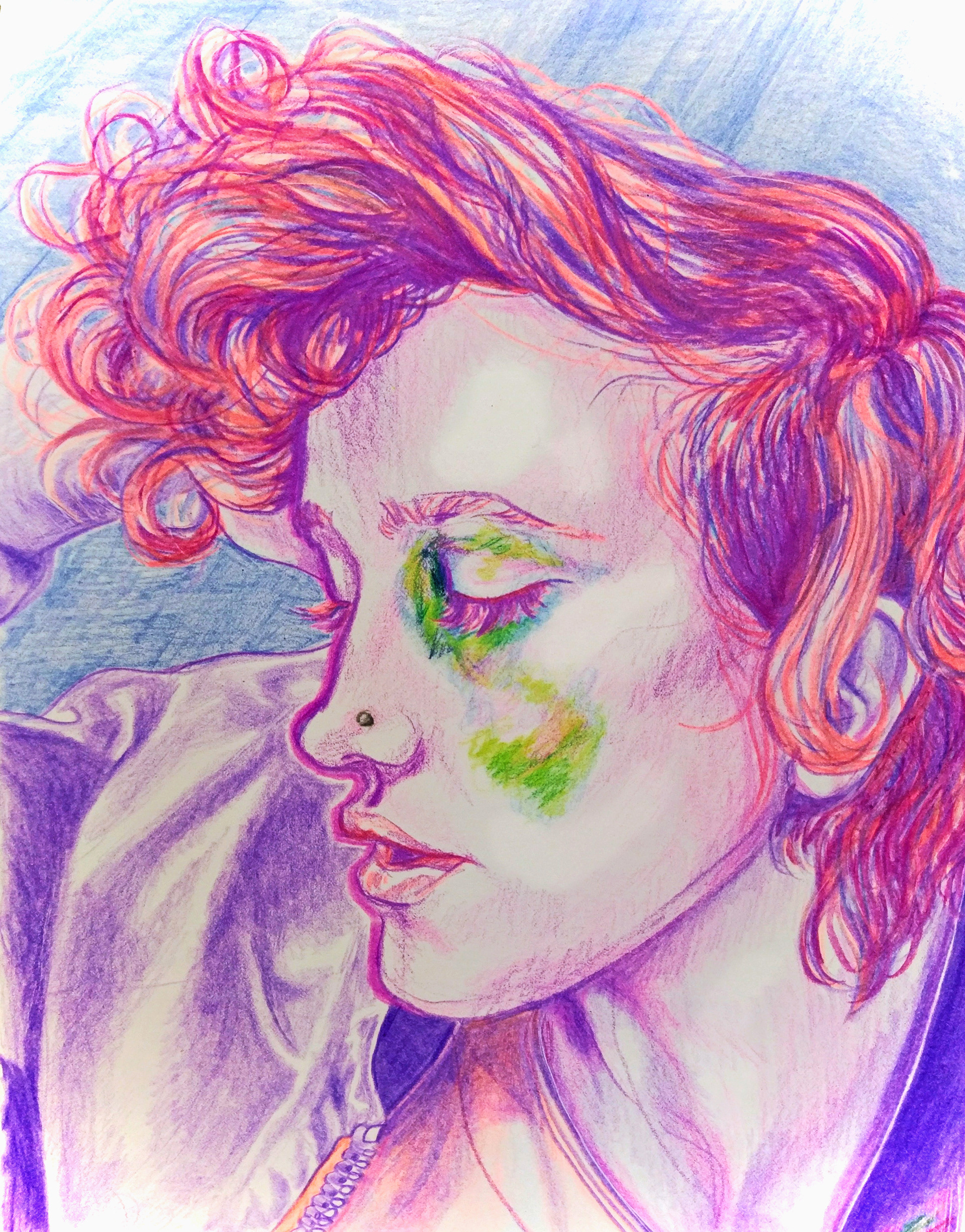 Nell, 2017, Colored Pencil on Paper + Digital