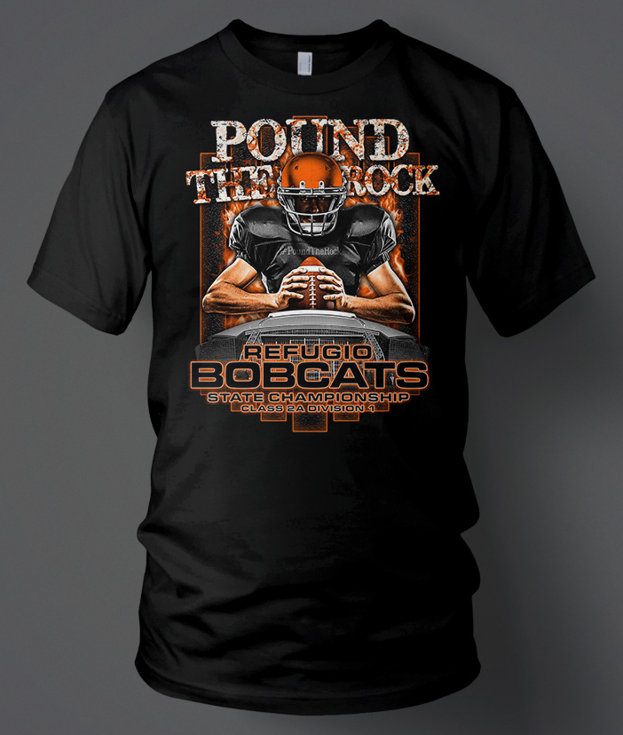 Pound the rock design on Shirt Mockup.