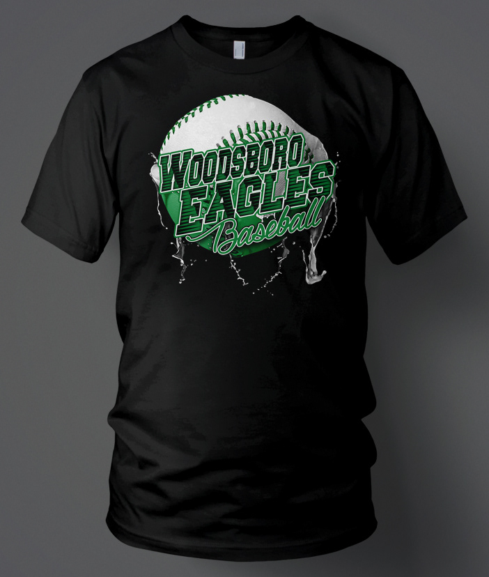 Woodsboro Eagles Baseball Design on shirt Mockup.