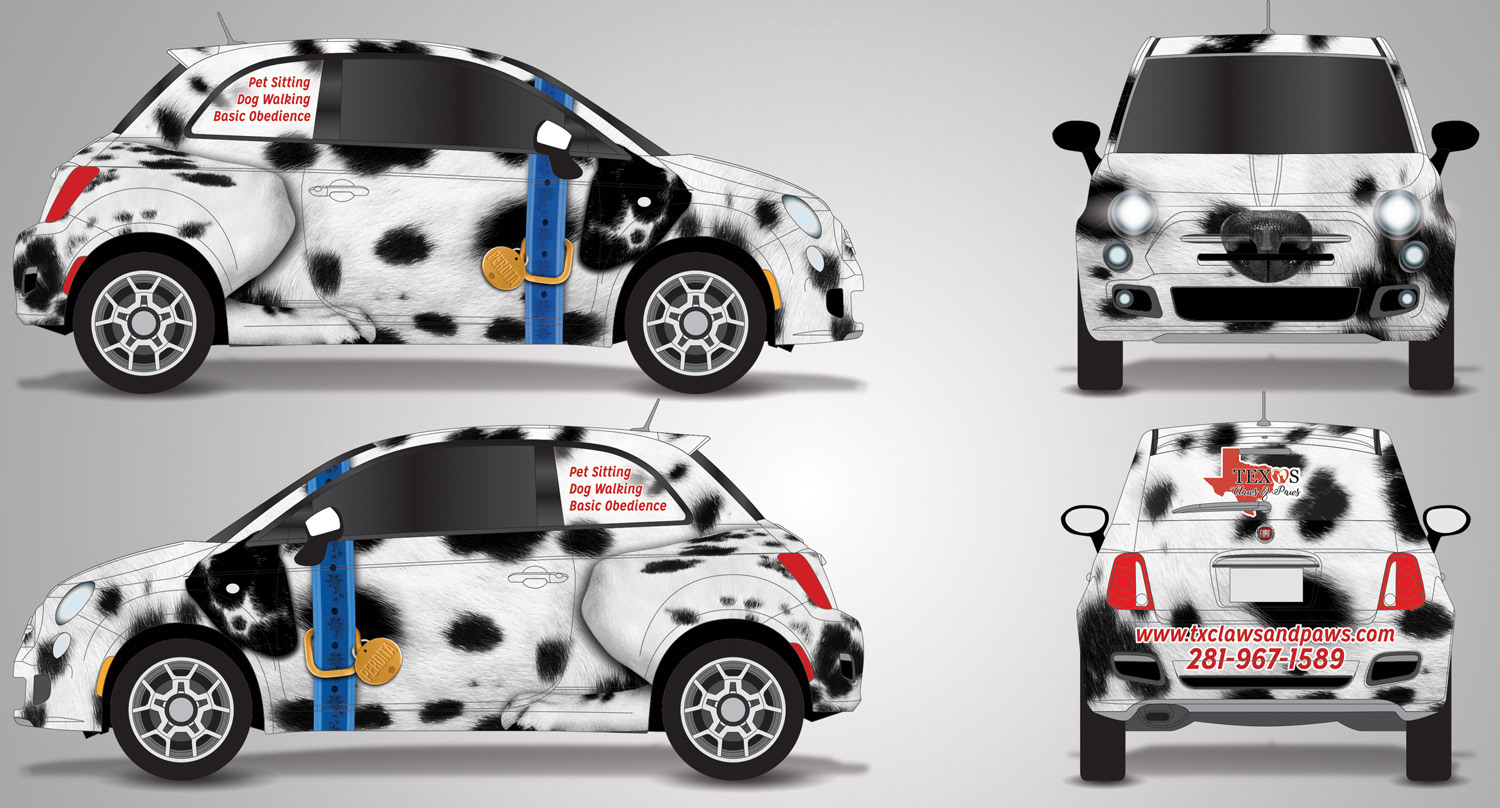 Dalmatian Vehicle Wrap - Made the Vehicle look like an actual dog.