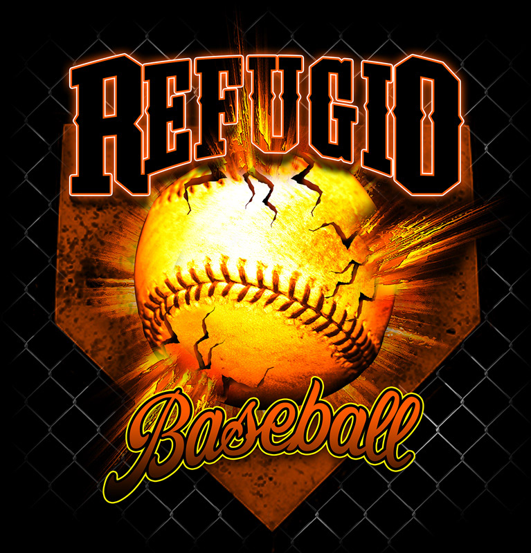 Refugio Bobcats Exploding Baseball Design