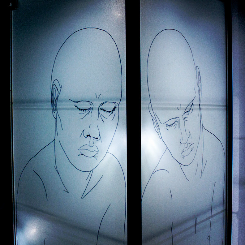 UNTITLED FIGURES, GLASS CABINET INSTALLATION (right side)