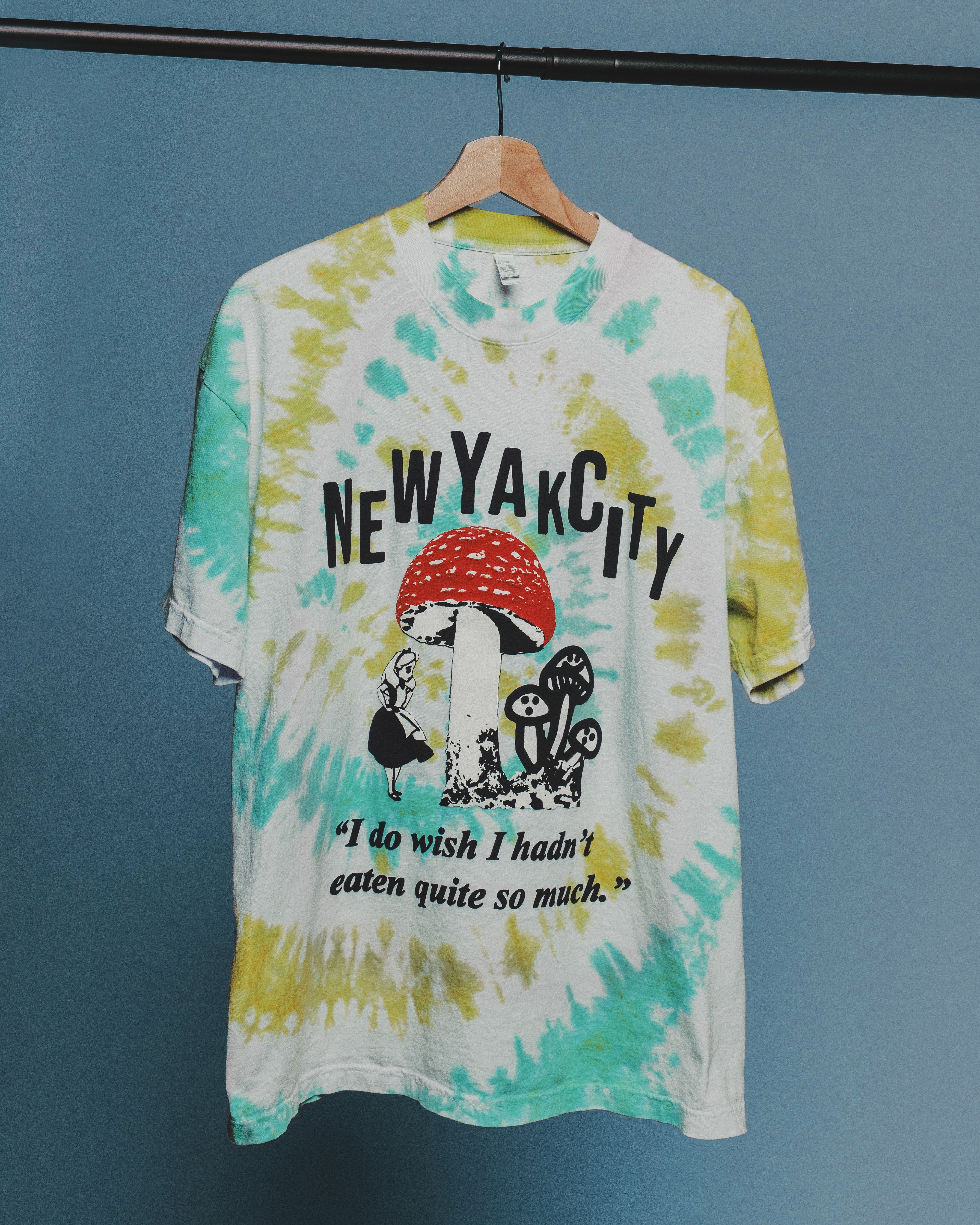 Product shot of the special edition Stingwater x SB Dunk tee for New Yak City.