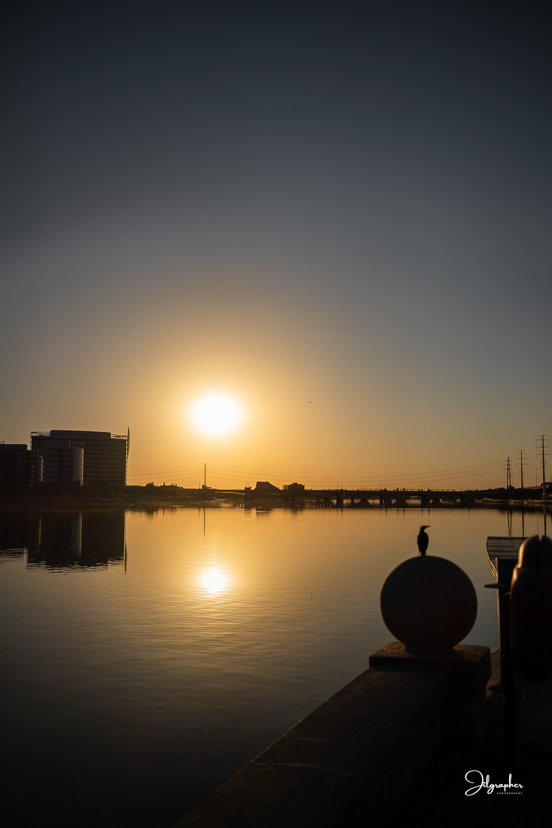 Sunset in Tempe Marina Lake, Arizona