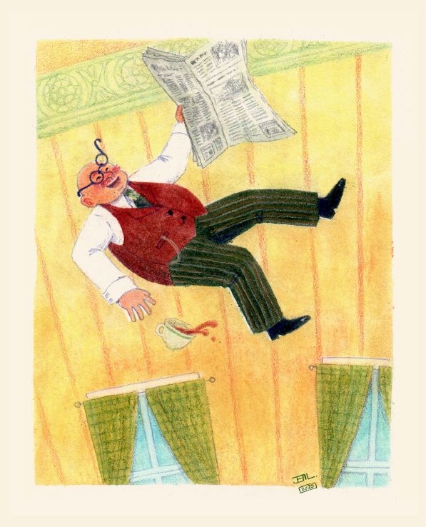 Mr. Wigg began to laugh again loudly, and as he laughed he went bouncing and bobbing about in the air, with the newspaper rattling in his hand and his spectacles half on and half off.