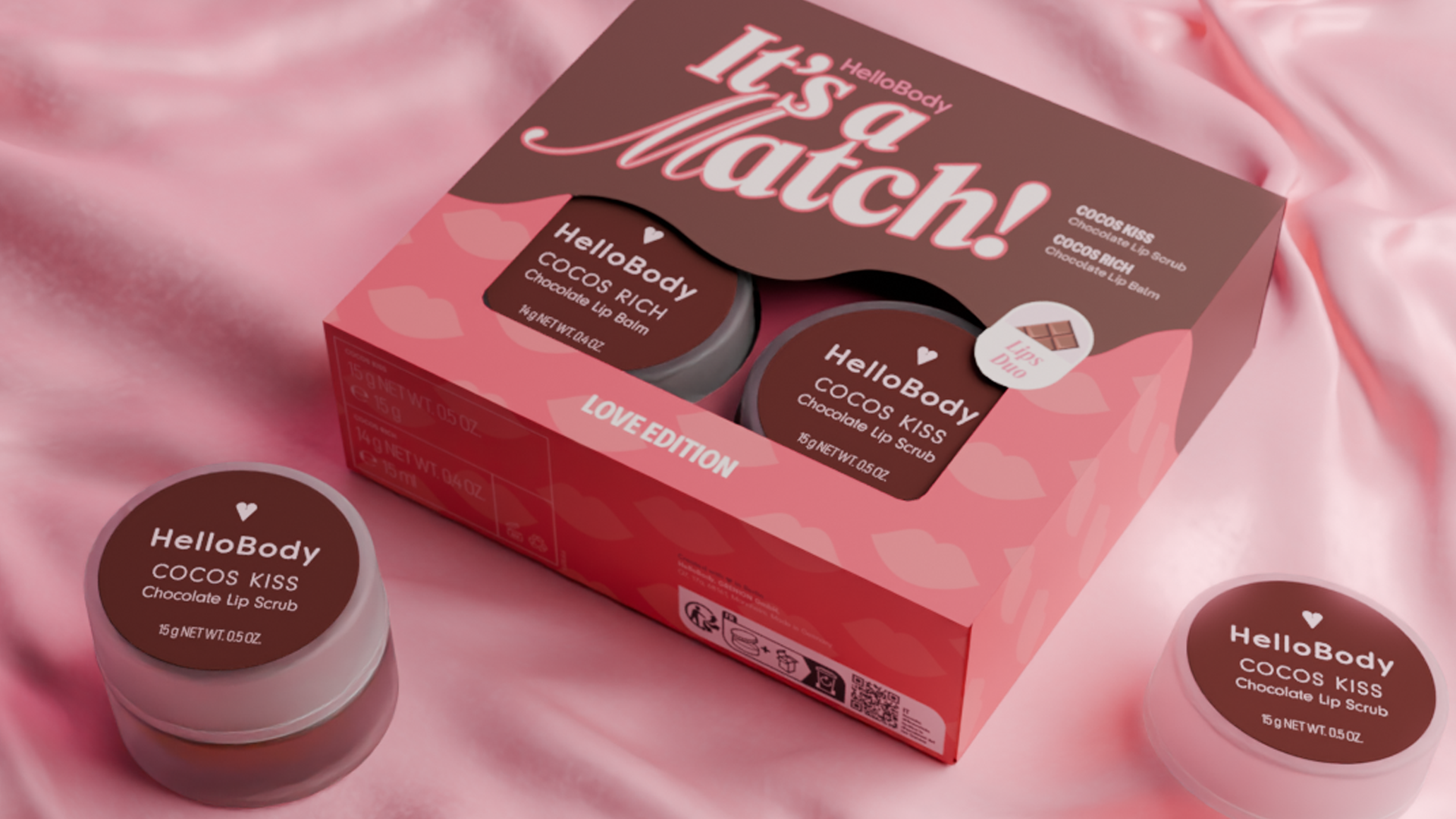 Hello Body Valentine LipSet Chocolate Packaging