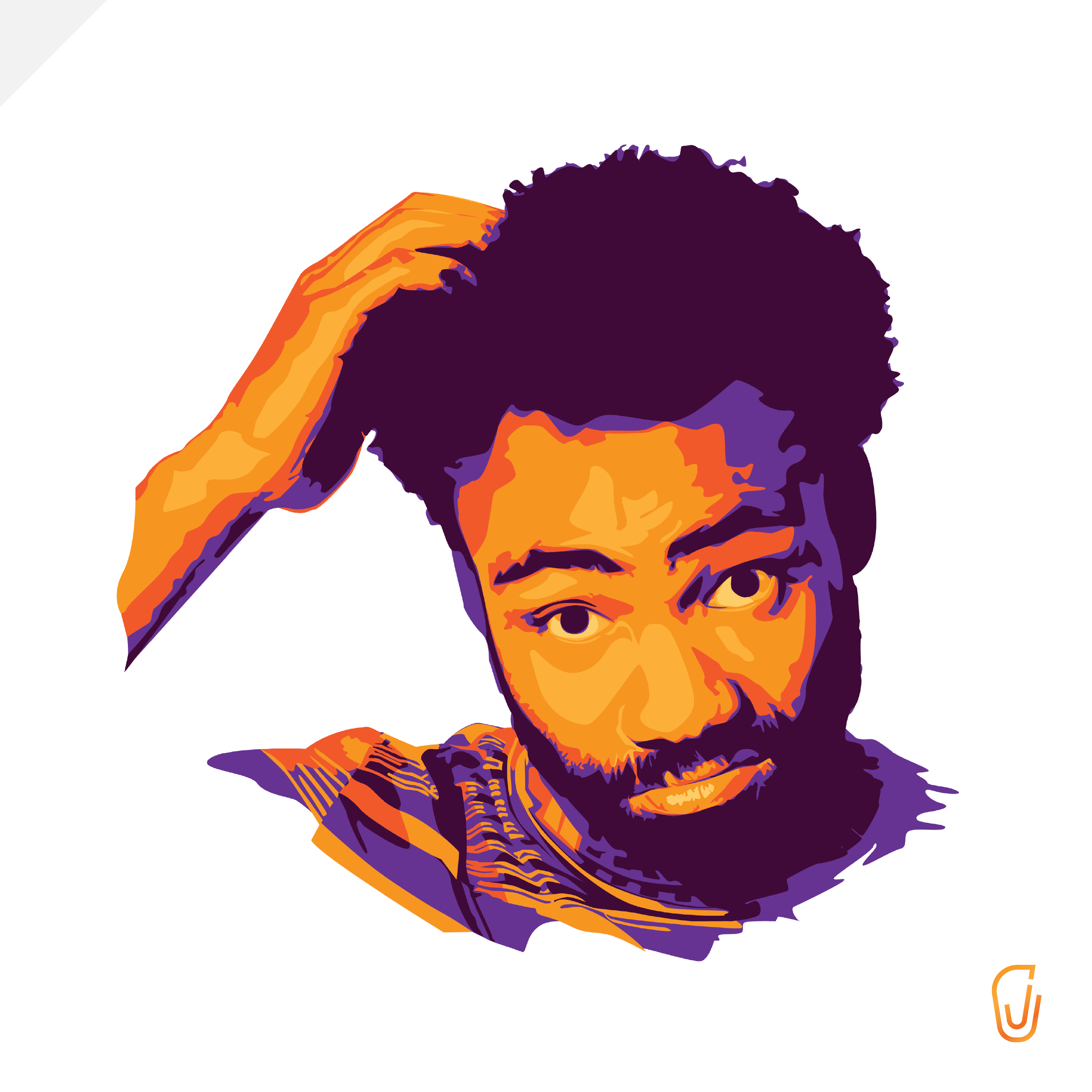 Donald Glover Posterized Vector Portrait (2019)