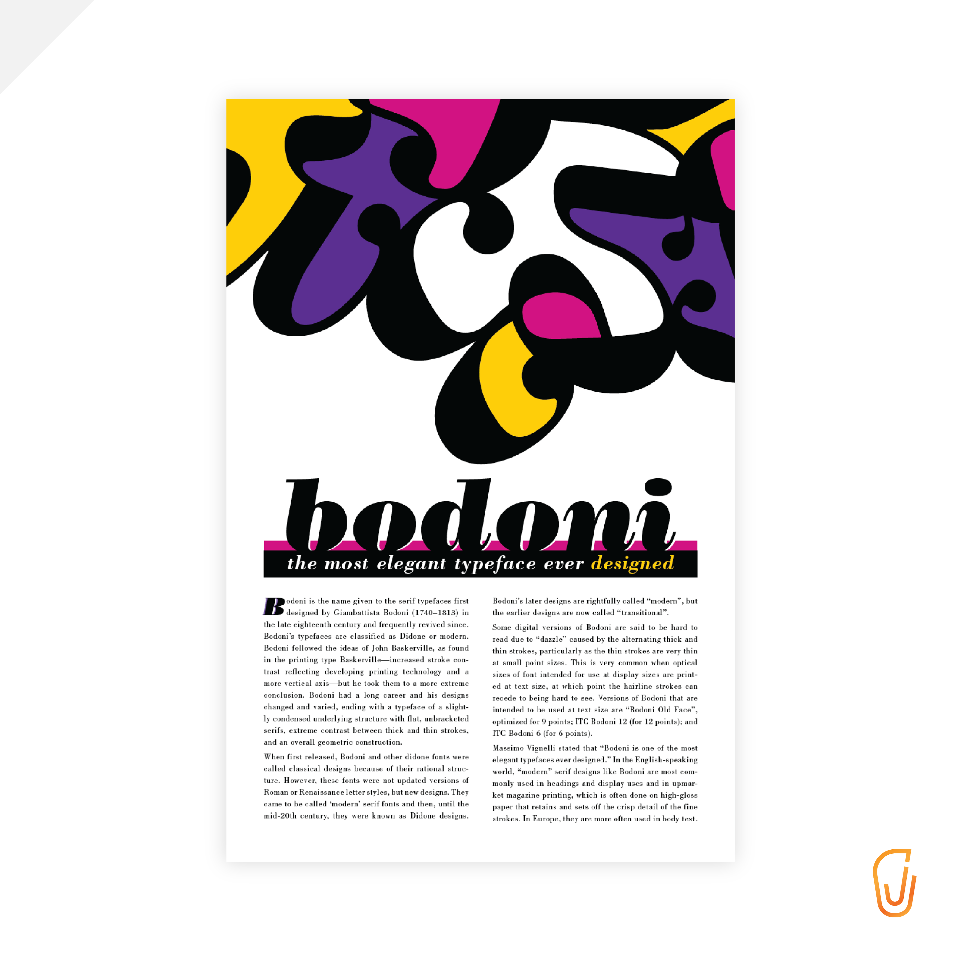 Bodoni Typography Poster - Puzzles (2019)