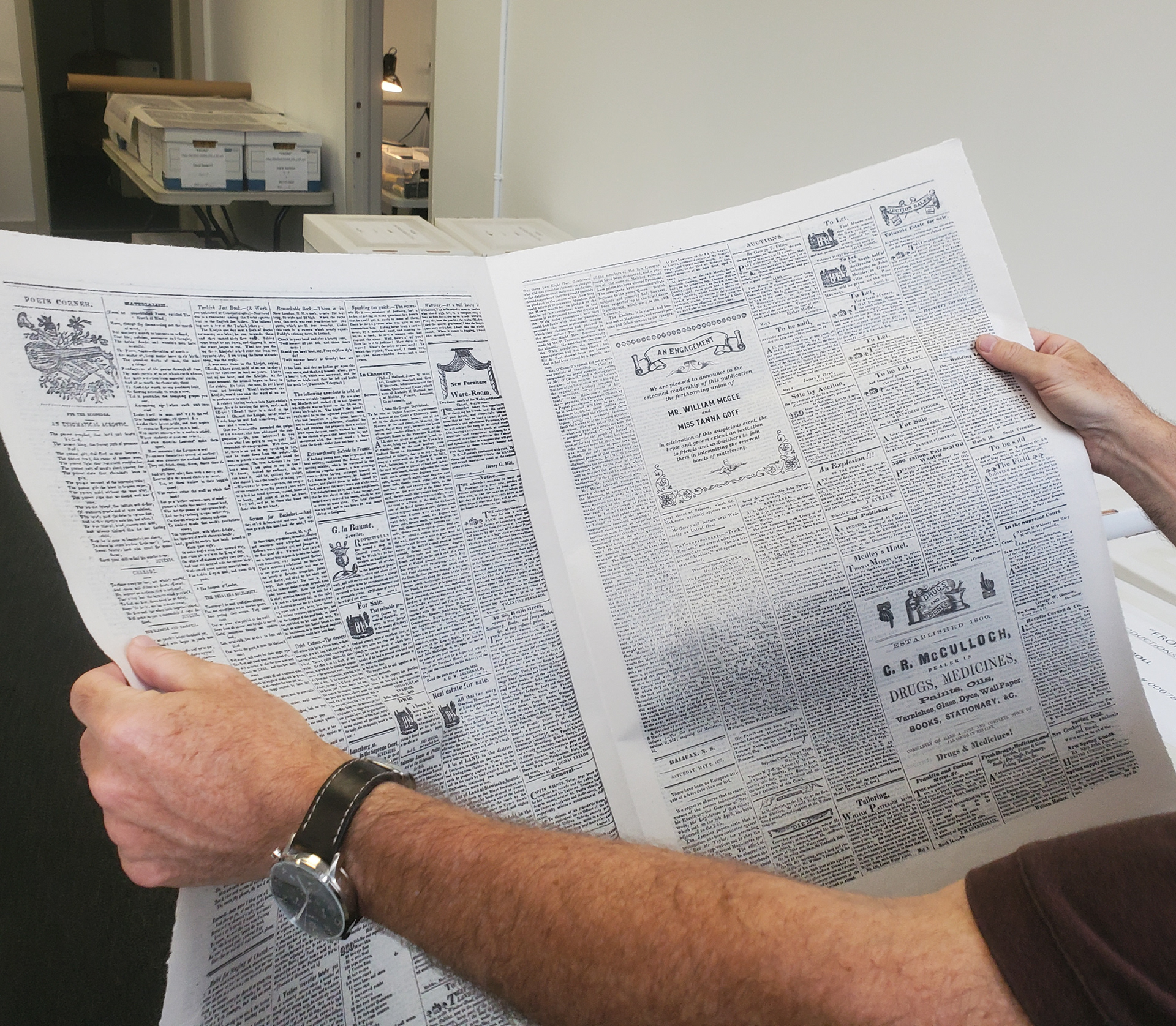 2024 - Engagement Announcement in 1830s Halifax newspaper for Washington Black