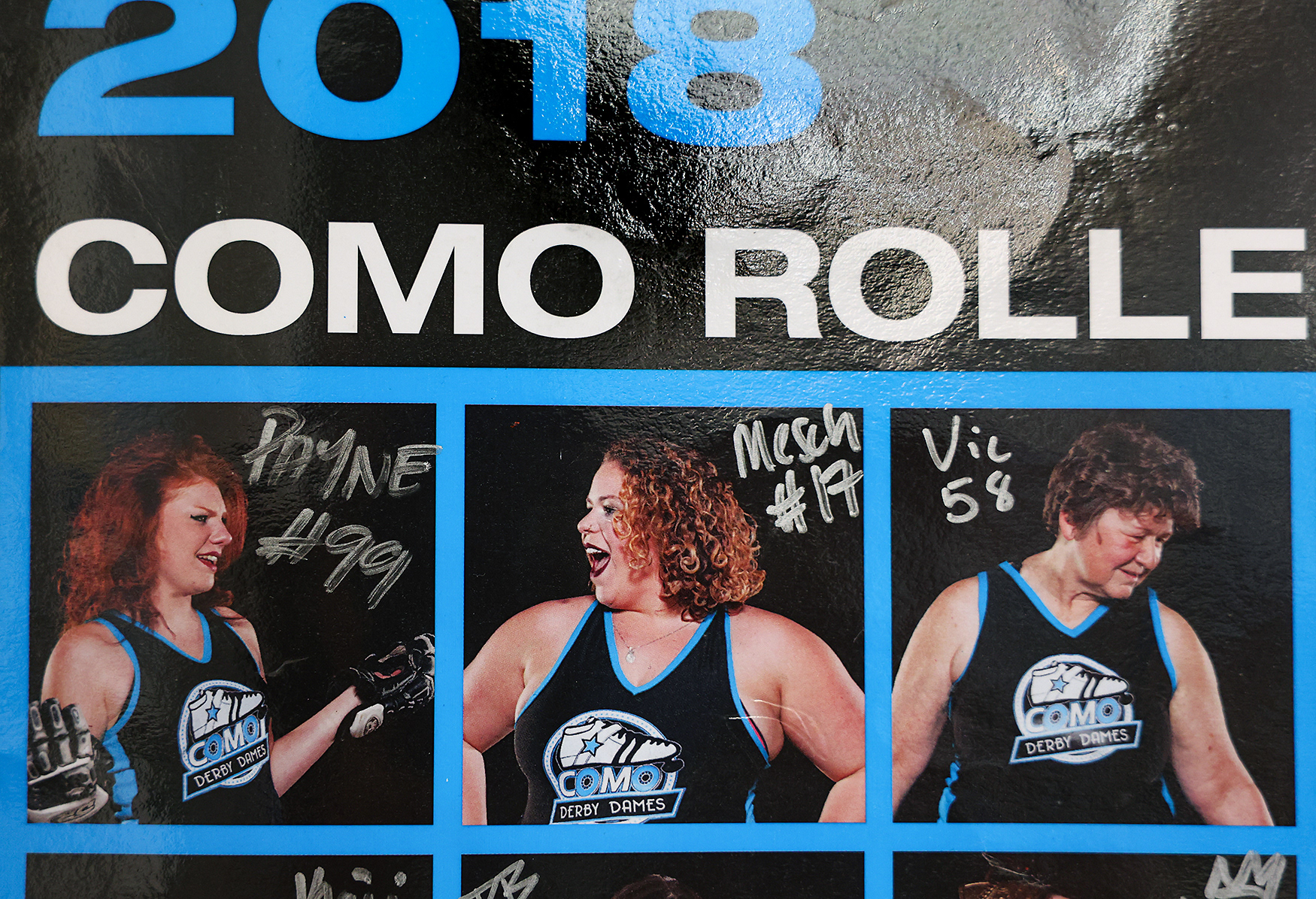 A 2018 CoMo Roller Derby poster hangs in Kelsey Mescher’s science classroom on March 31 at Battle High School in Columbia. In addition to roller derby, Mescher has also played soccer, taekwondo and basketball. 