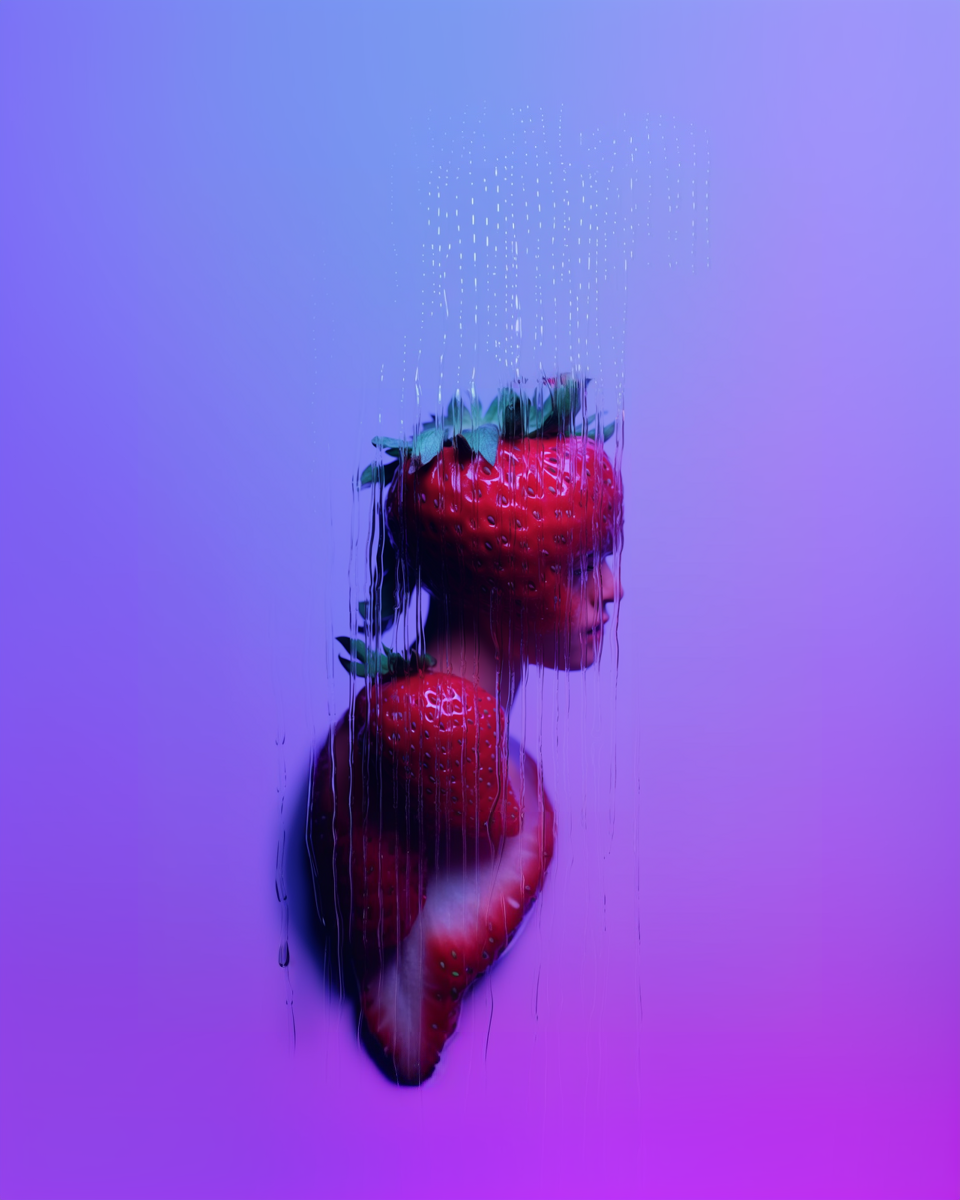 Decomposed strawberry
