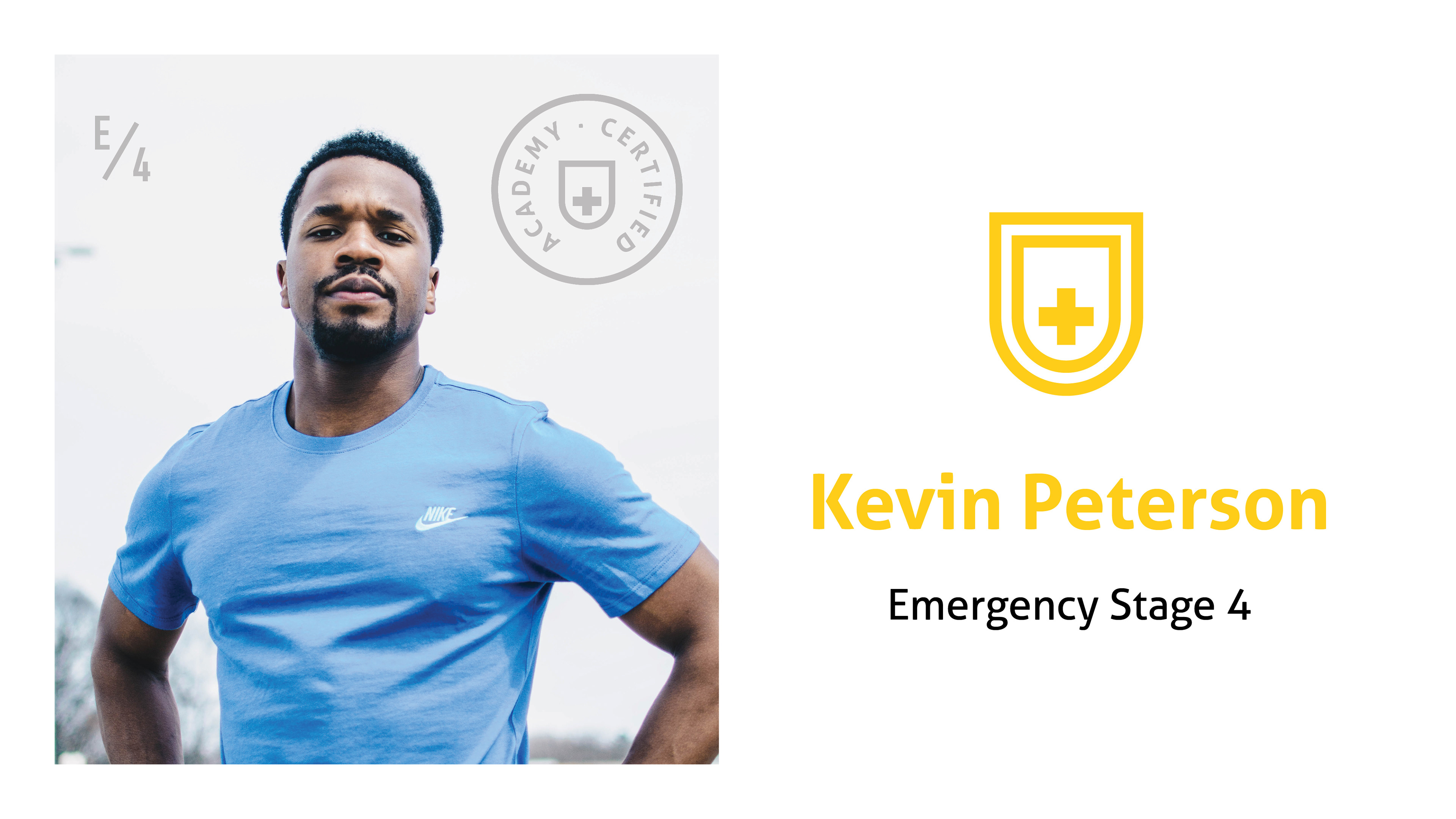 Man with Emergency Aid Academy Logo