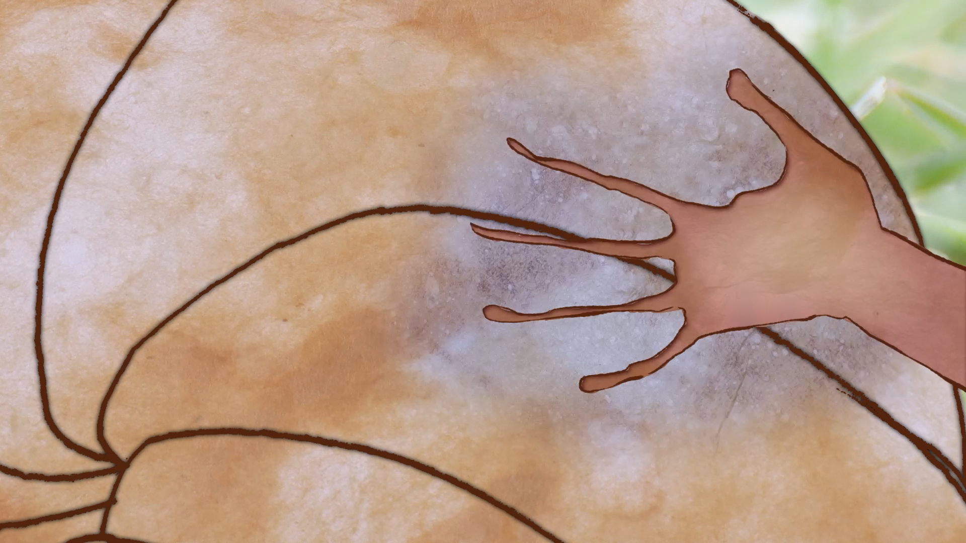Digital Animation, Pixilated Grass, Handmade Paper Textures Animated for Skin Textures