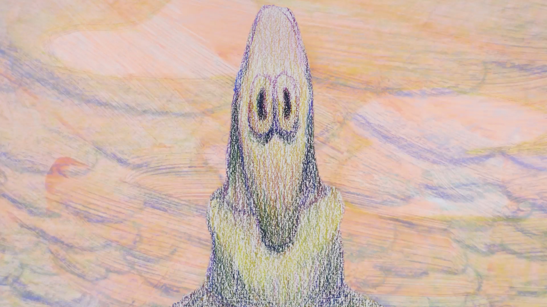 Colored Pencil Against Layered Sky (Acrylic and Colored Pencil)