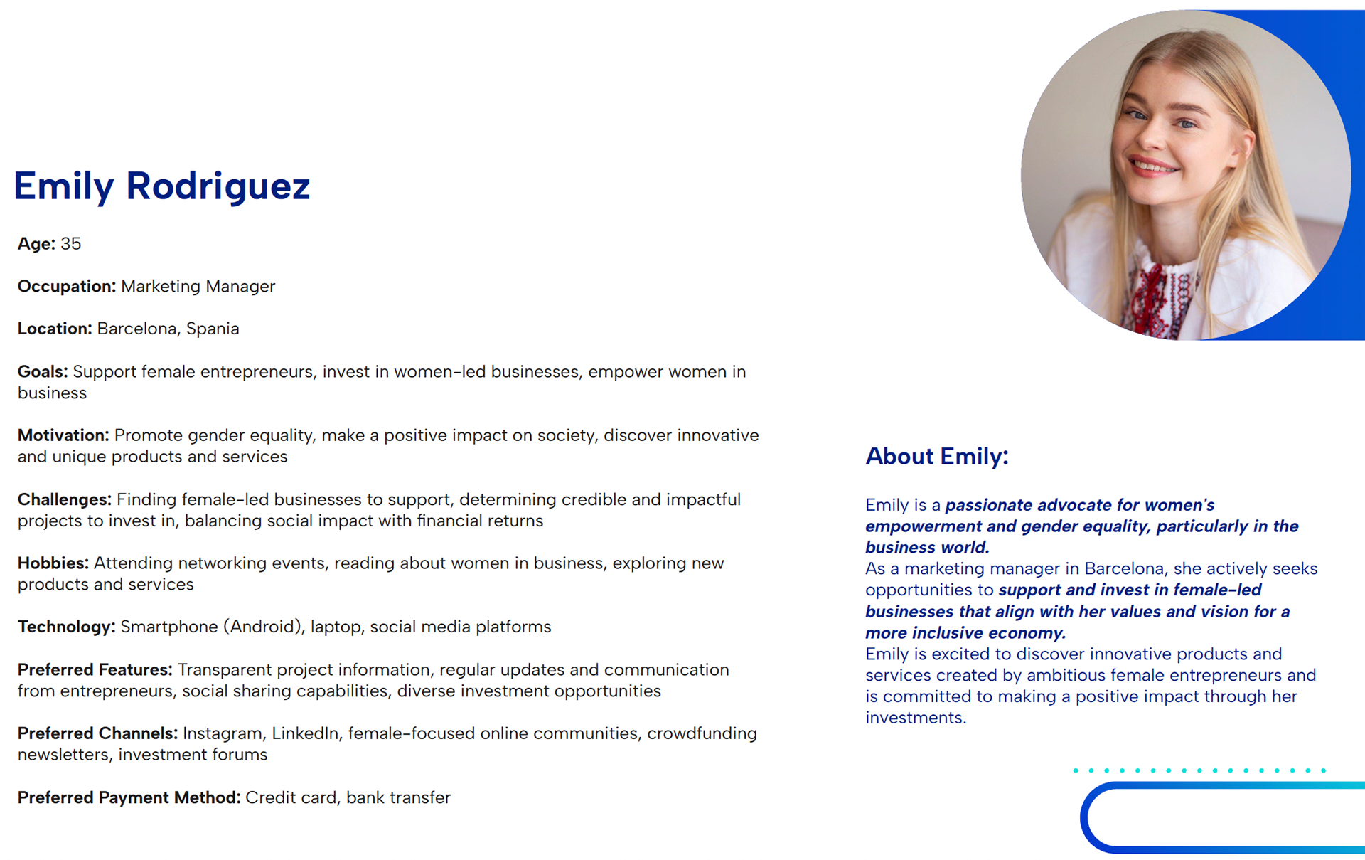 Primary user persona