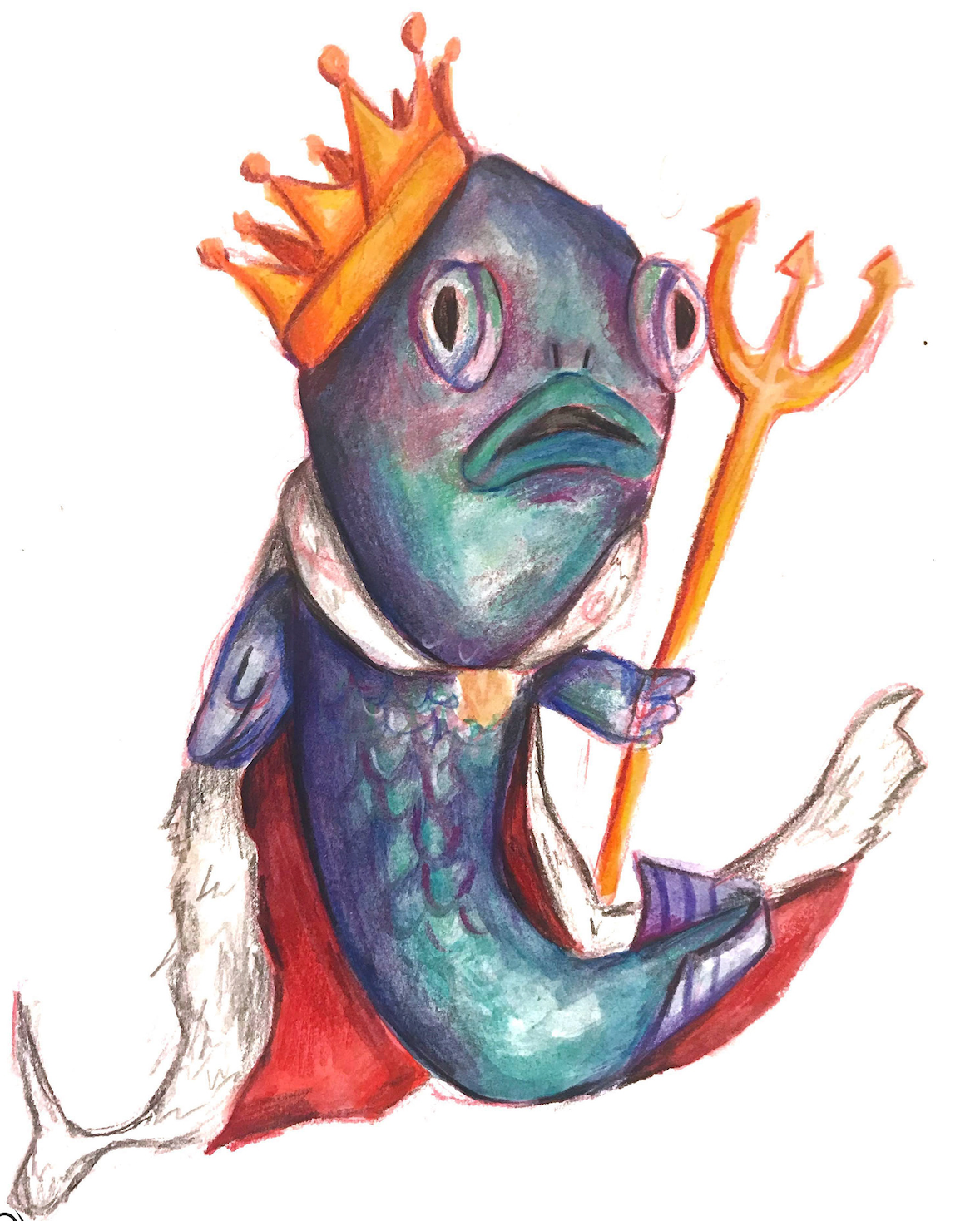 Fish King Watercolor