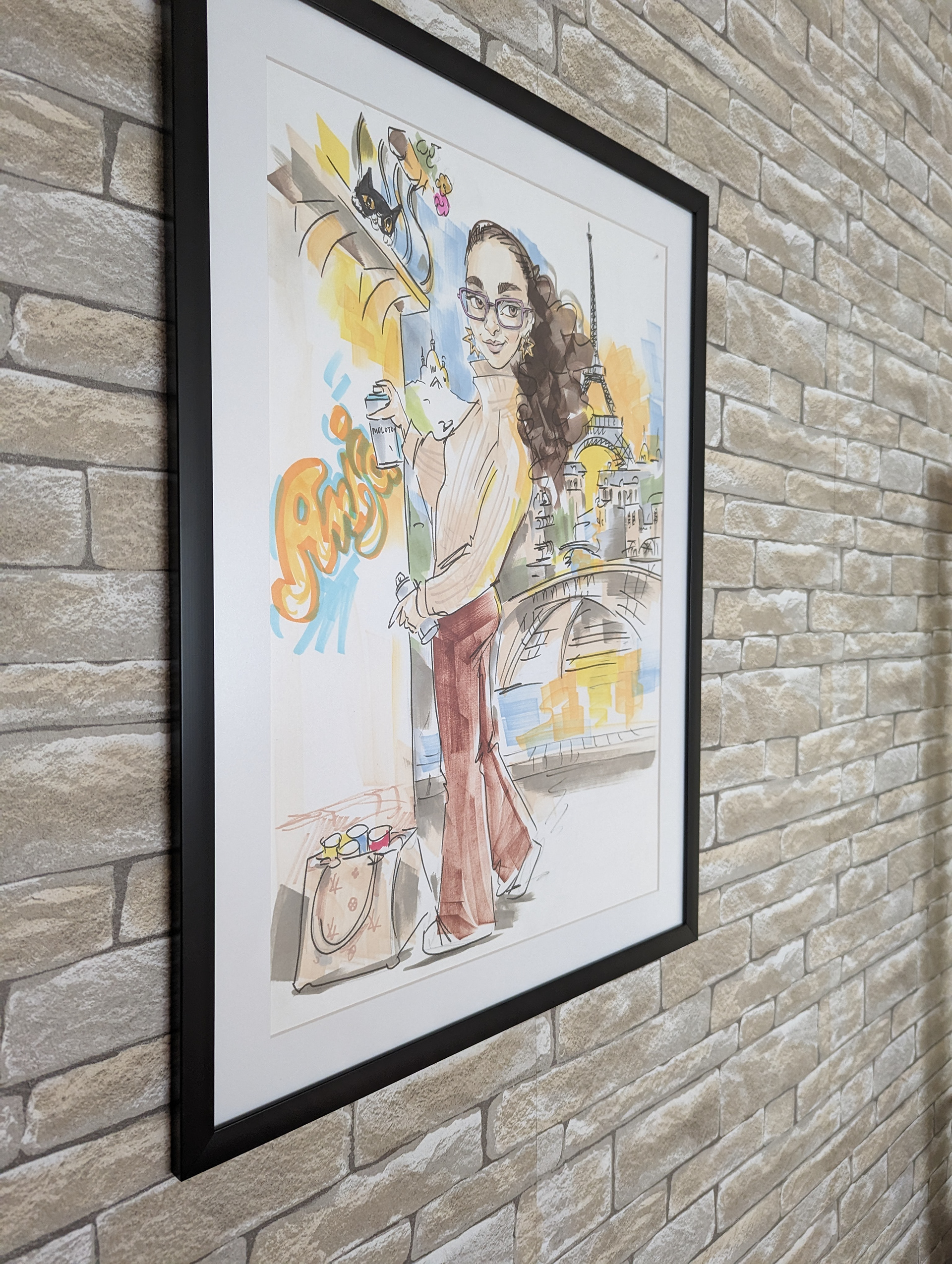 caricature framed