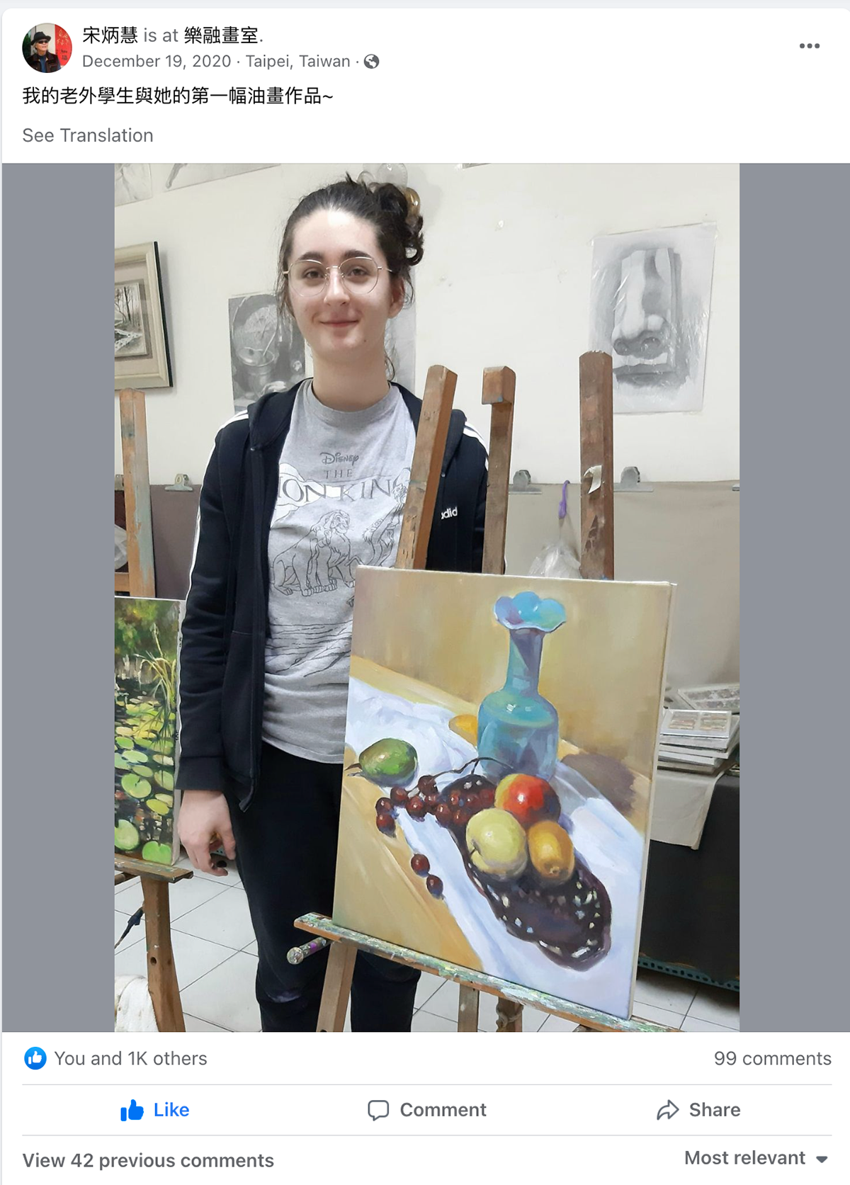 Fruits and a Vase Oil Paint