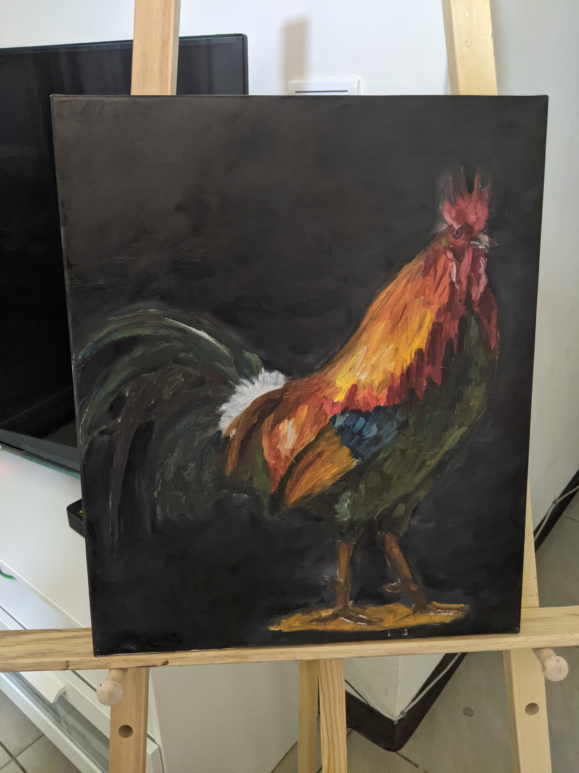 Rooster in process