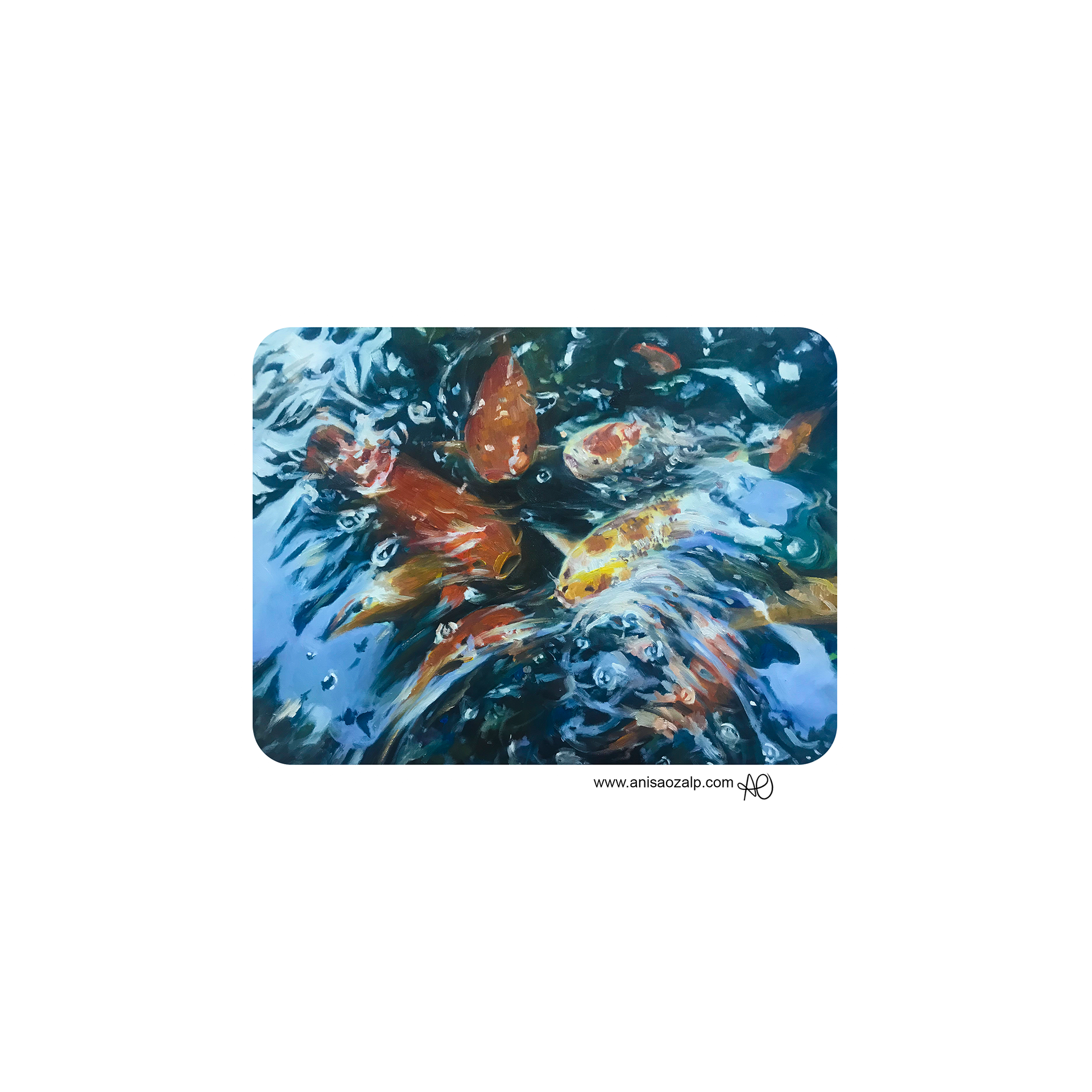 Koi Fish Oil Paint Sticker