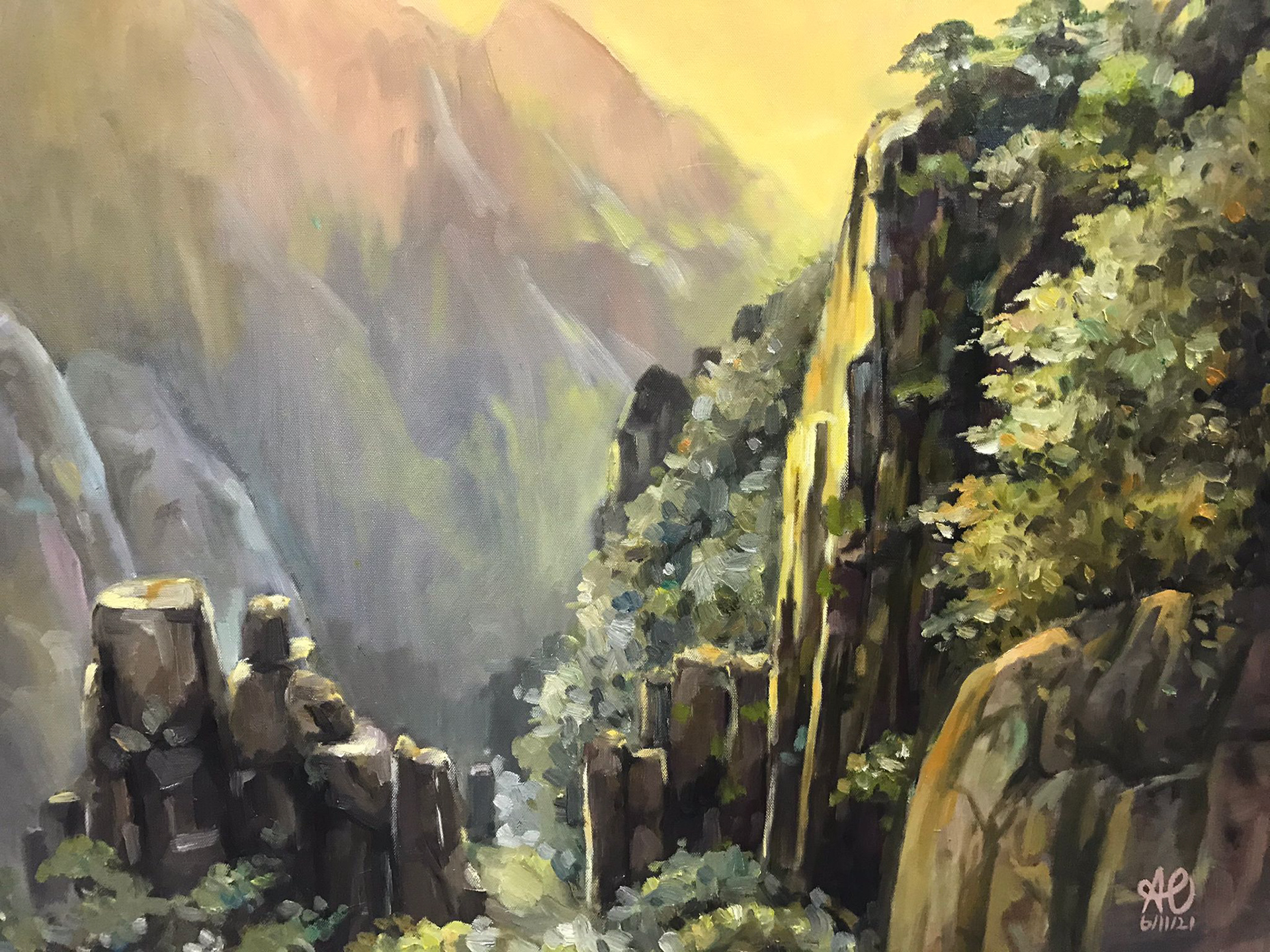 Final Mountain Scenery Oil Paint by Anisa Ozalp