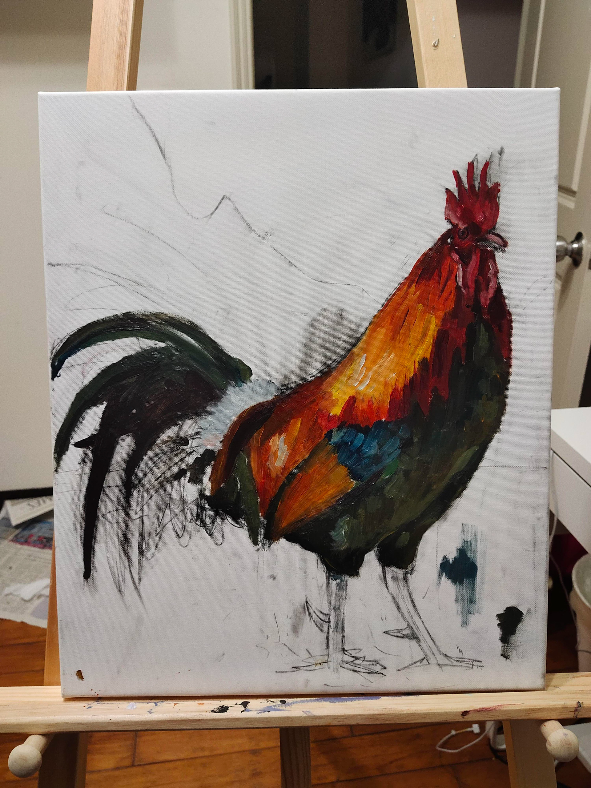 Rooster in process