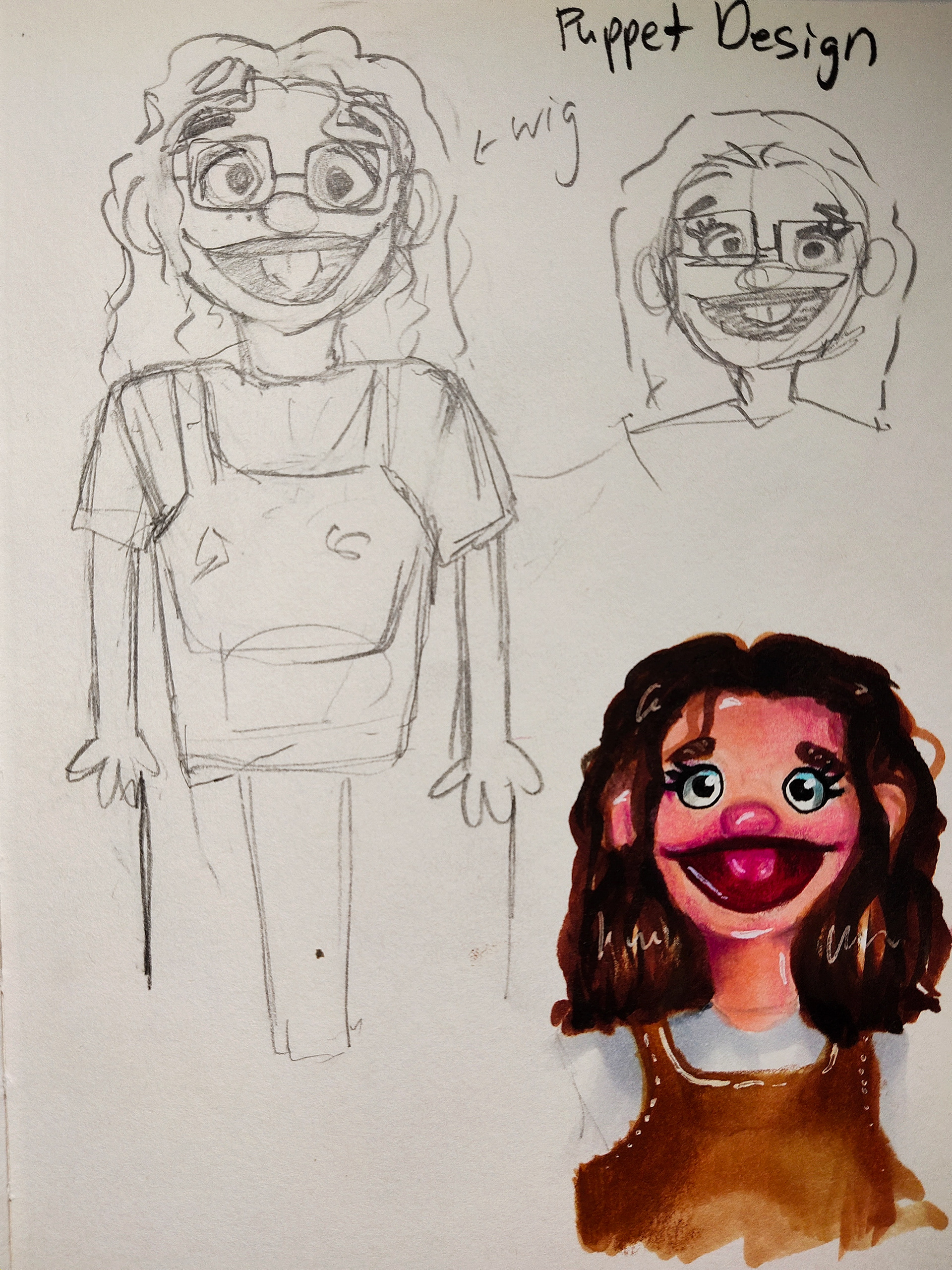 Drawing of the puppet
