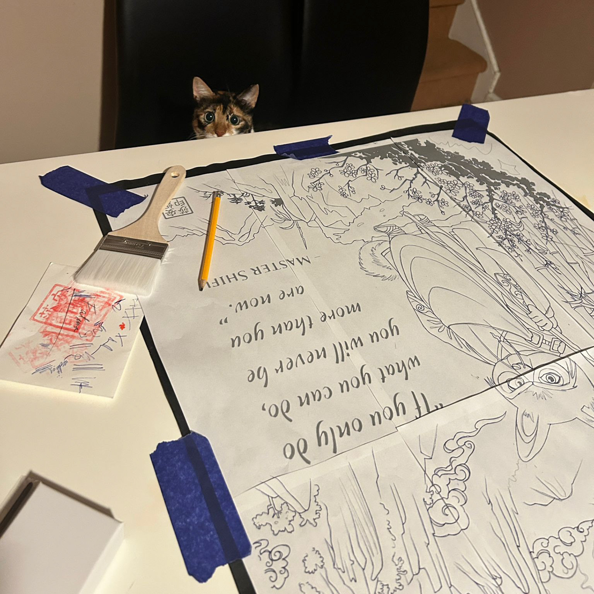 Full-scale painting setup