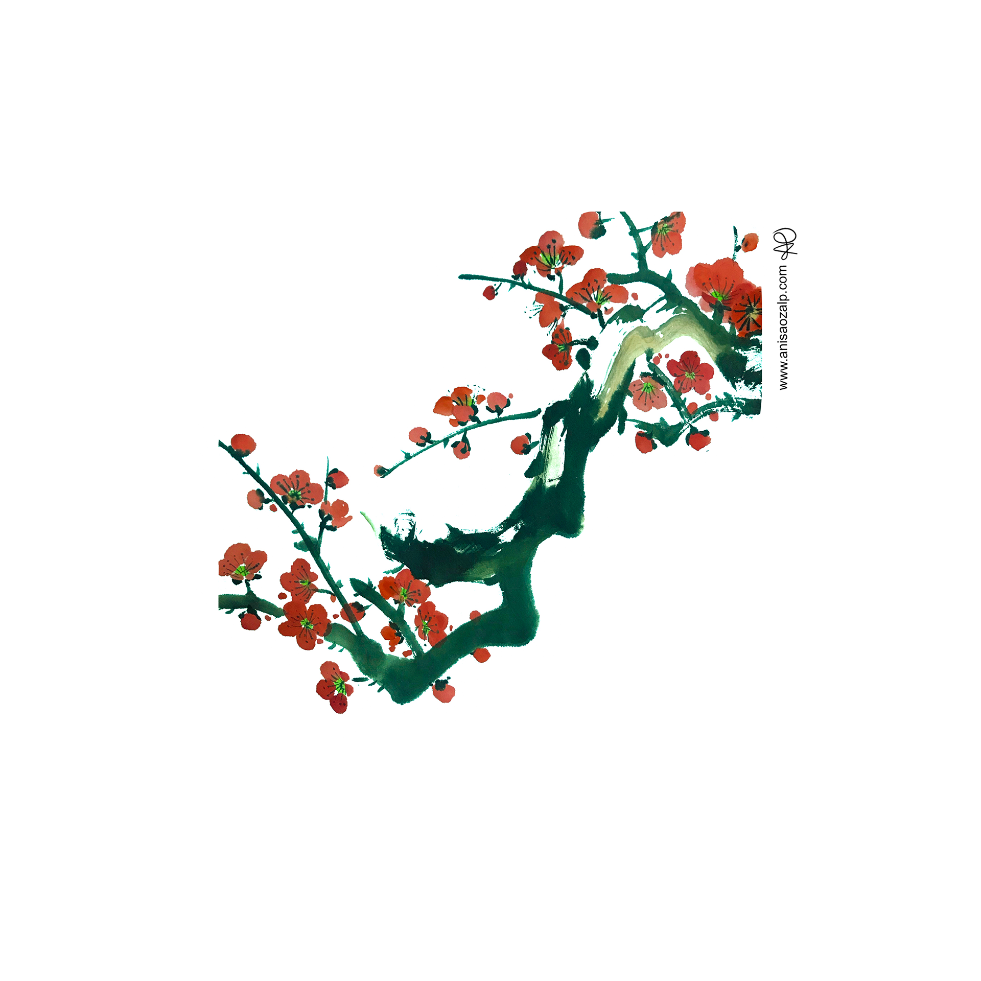 Chinese Watercolor Sticker