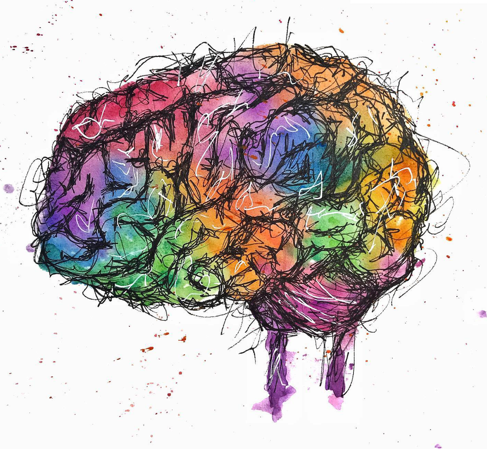 Brain Memories Watercolor