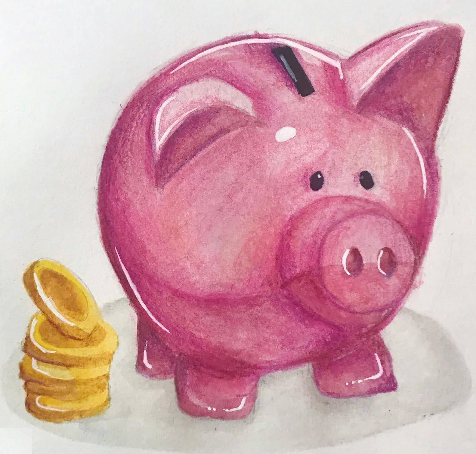 Piggy Bank Watercolor