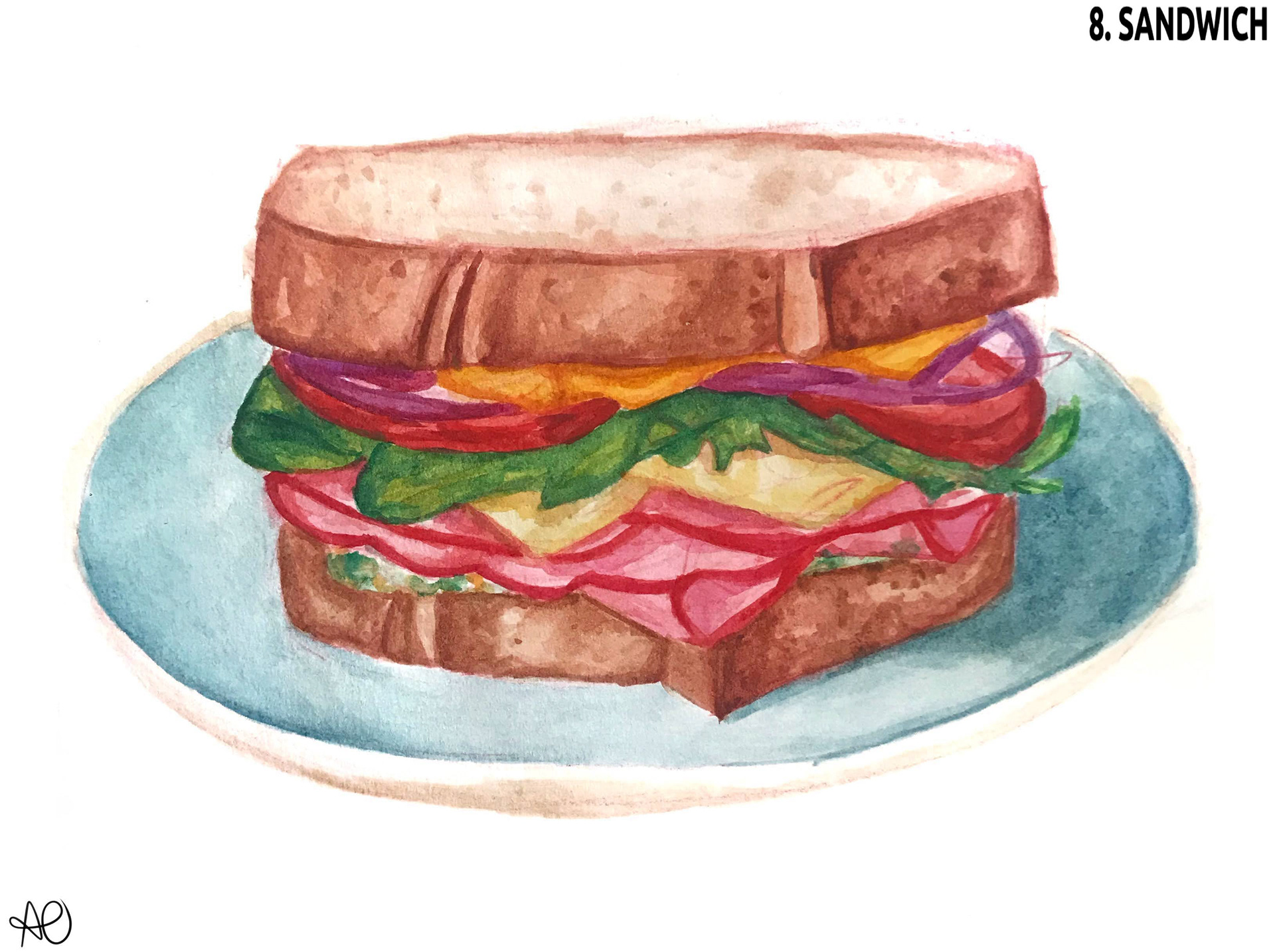 Sandwich Watercolor