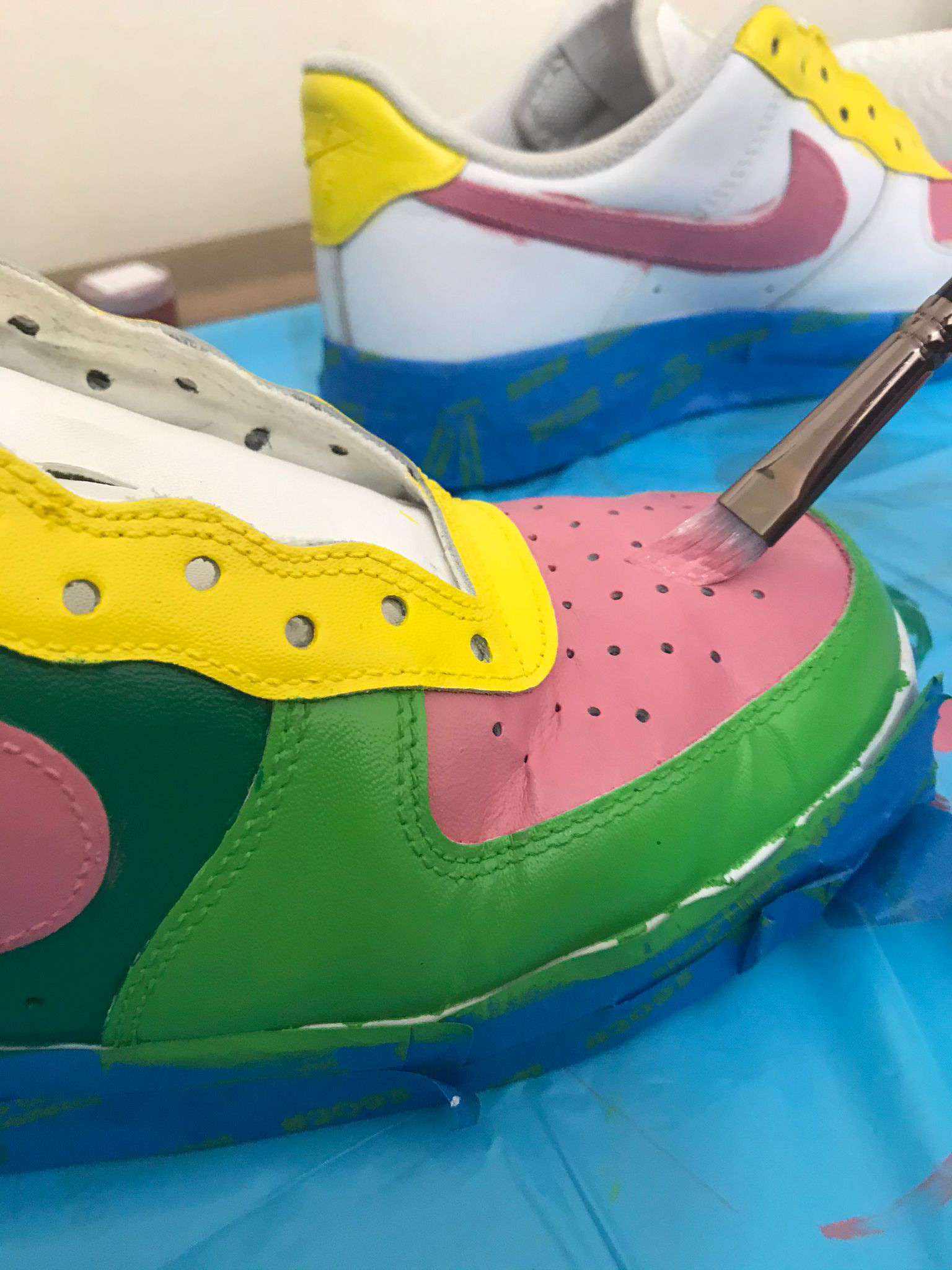 Nike Air Force 1 - Color Drip - Hand Drawn Paint Marker - Custom Sneakers - Colorful Customized Shoes - Nike Rainbow Custom