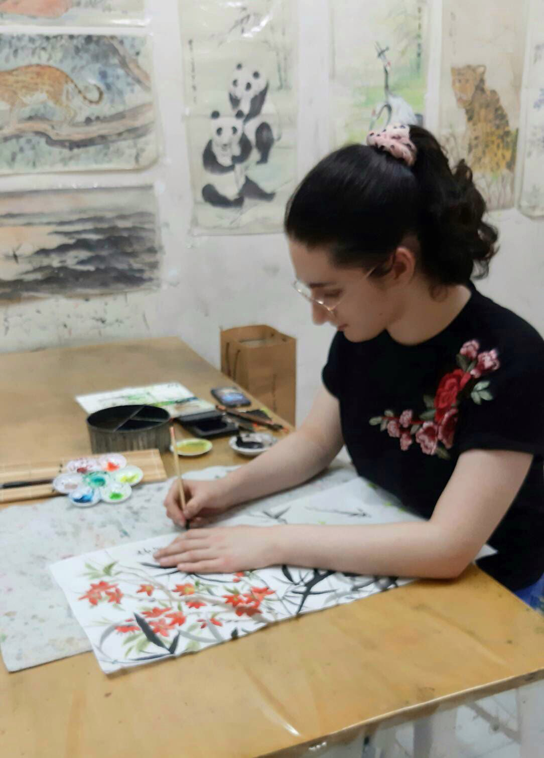 Anisa Ozalp is working on Chinese Watercolor