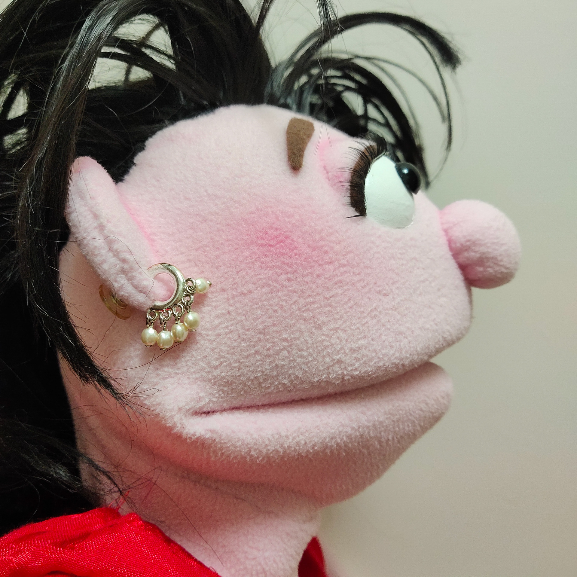 Puppet added blush with soft pastels